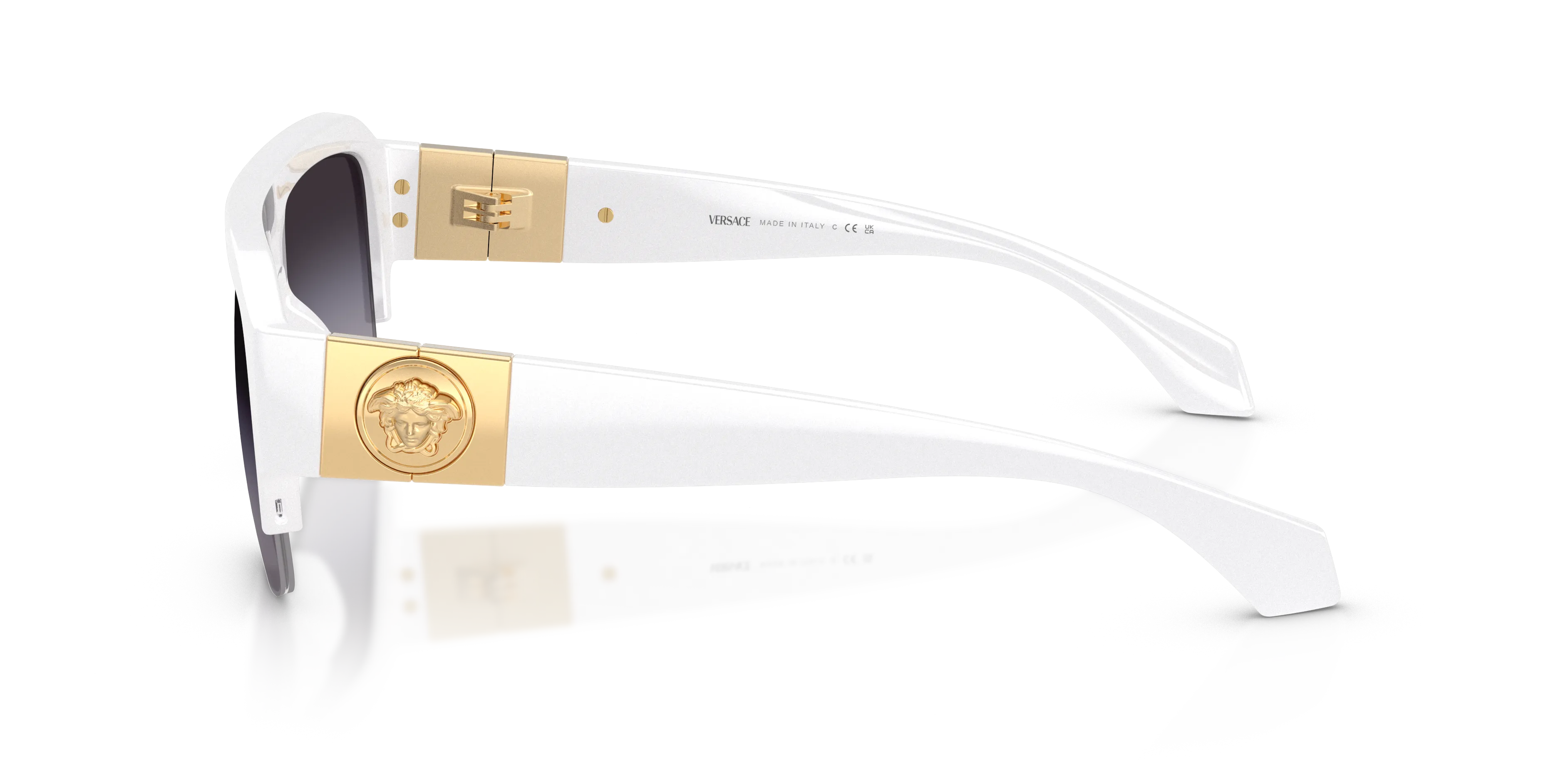 Versace VE4525U 314/8G Occhiali da sole Iniettato Bianco Grigio Pilot Normale Sfumato - immagine 4