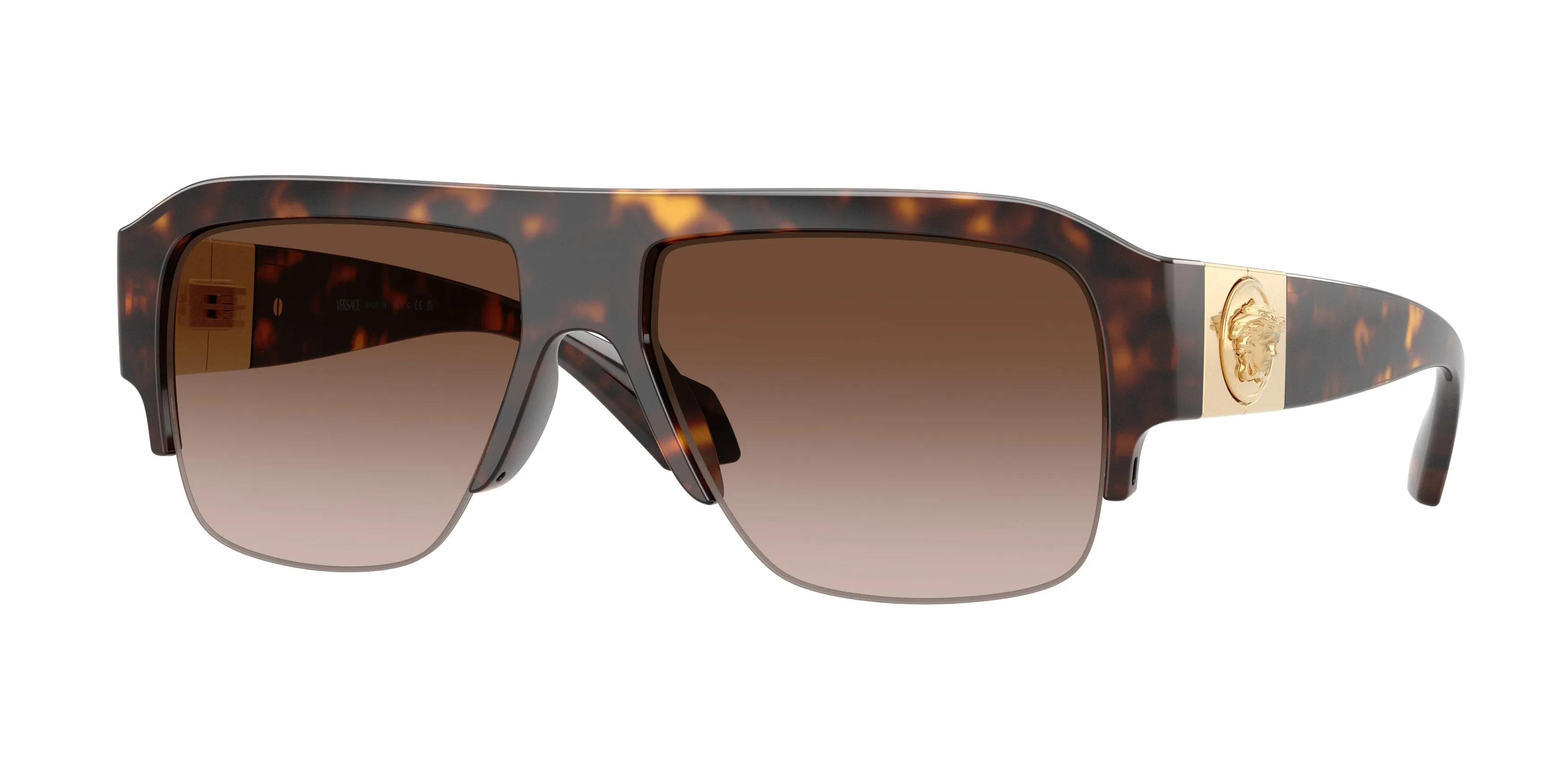 Versace VE4525U 108/13 Occhiali da sole Iniettato Marrone Marrone Pilot Normale Sfumato - immagine 1