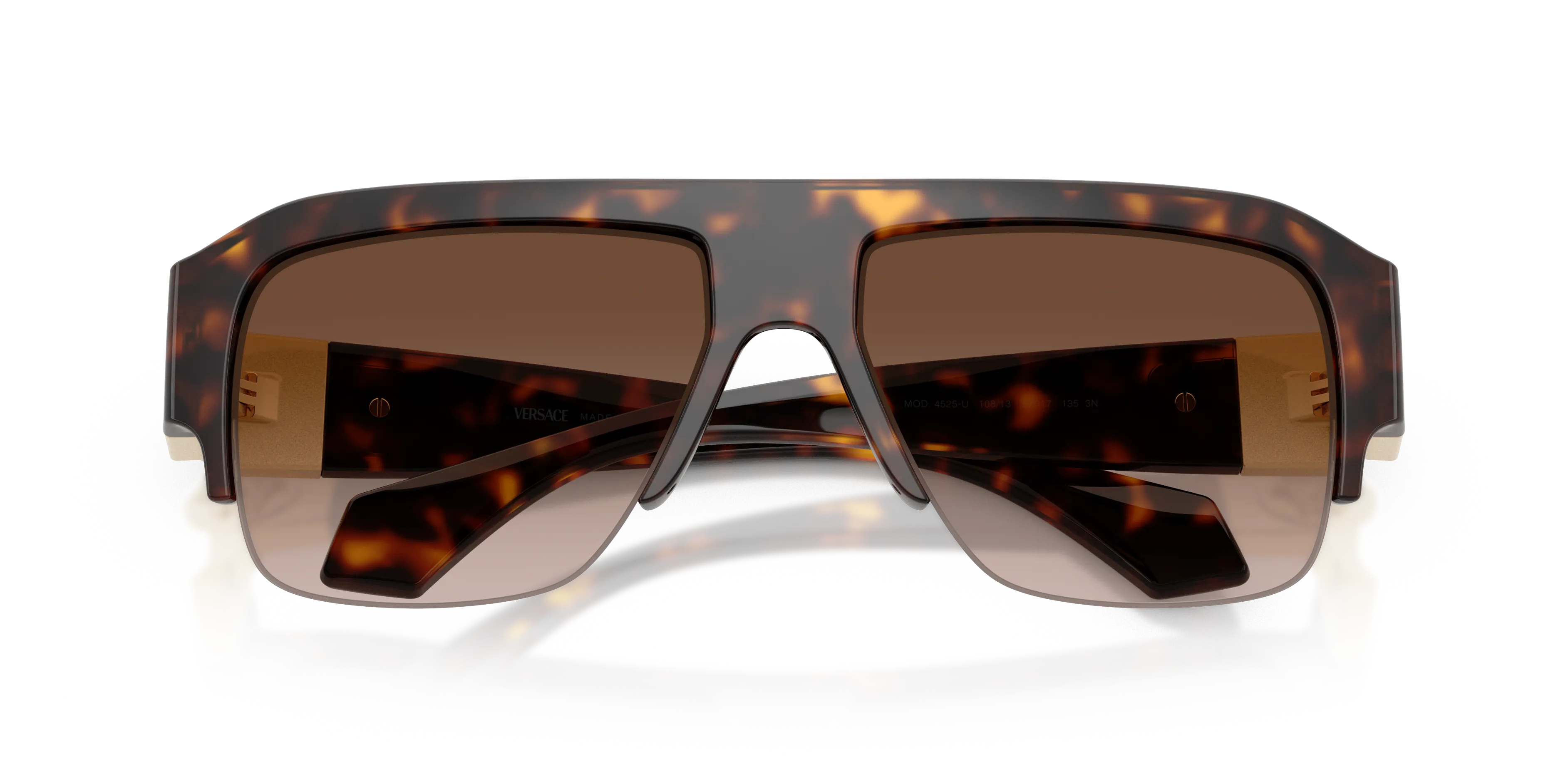 Versace VE4525U 108/13 Occhiali da sole Iniettato Marrone Marrone Pilot Normale Sfumato - immagine 2