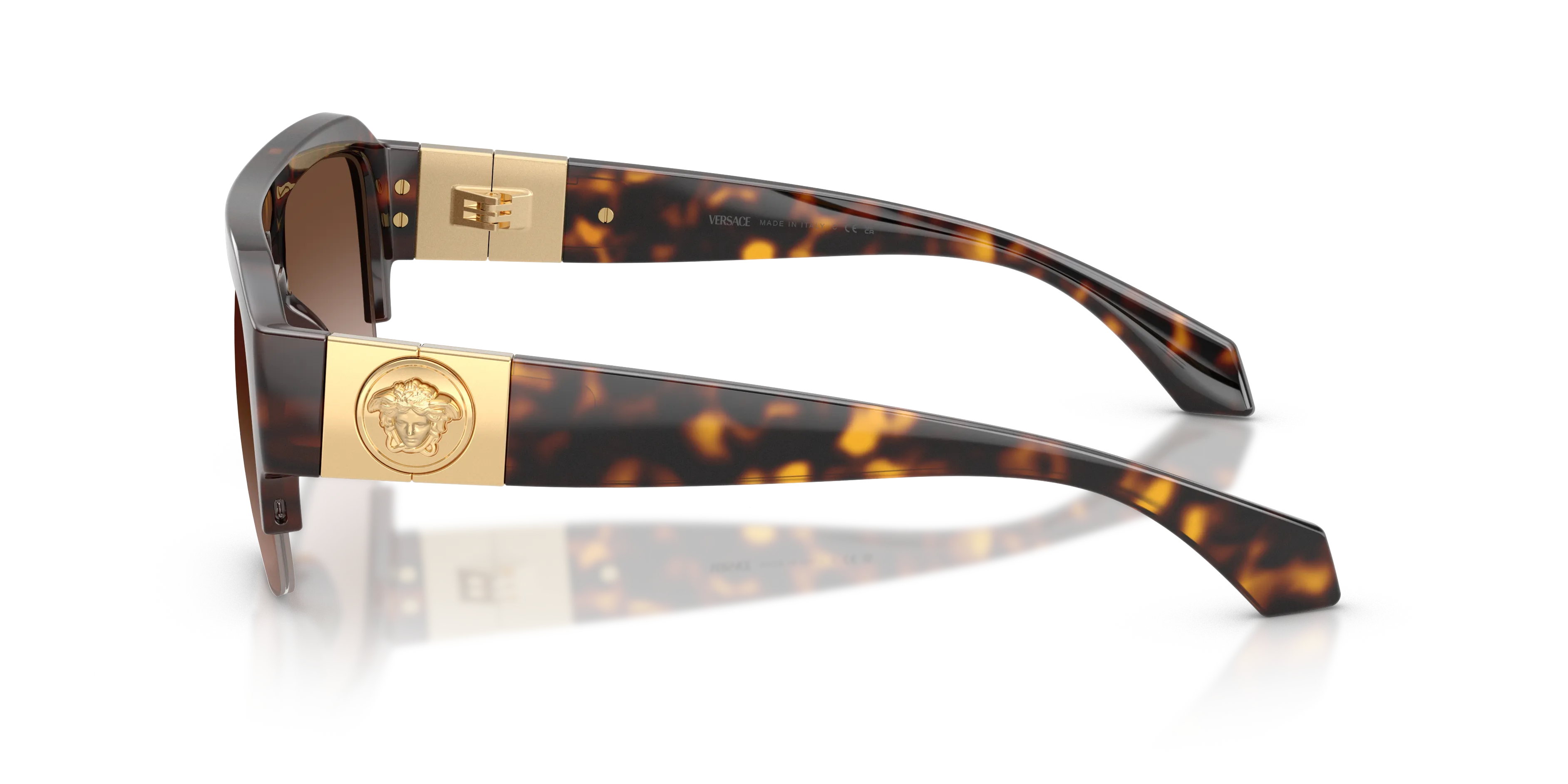 Versace VE4525U 108/13 Occhiali da sole Iniettato Marrone Marrone Pilot Normale Sfumato - immagine 4