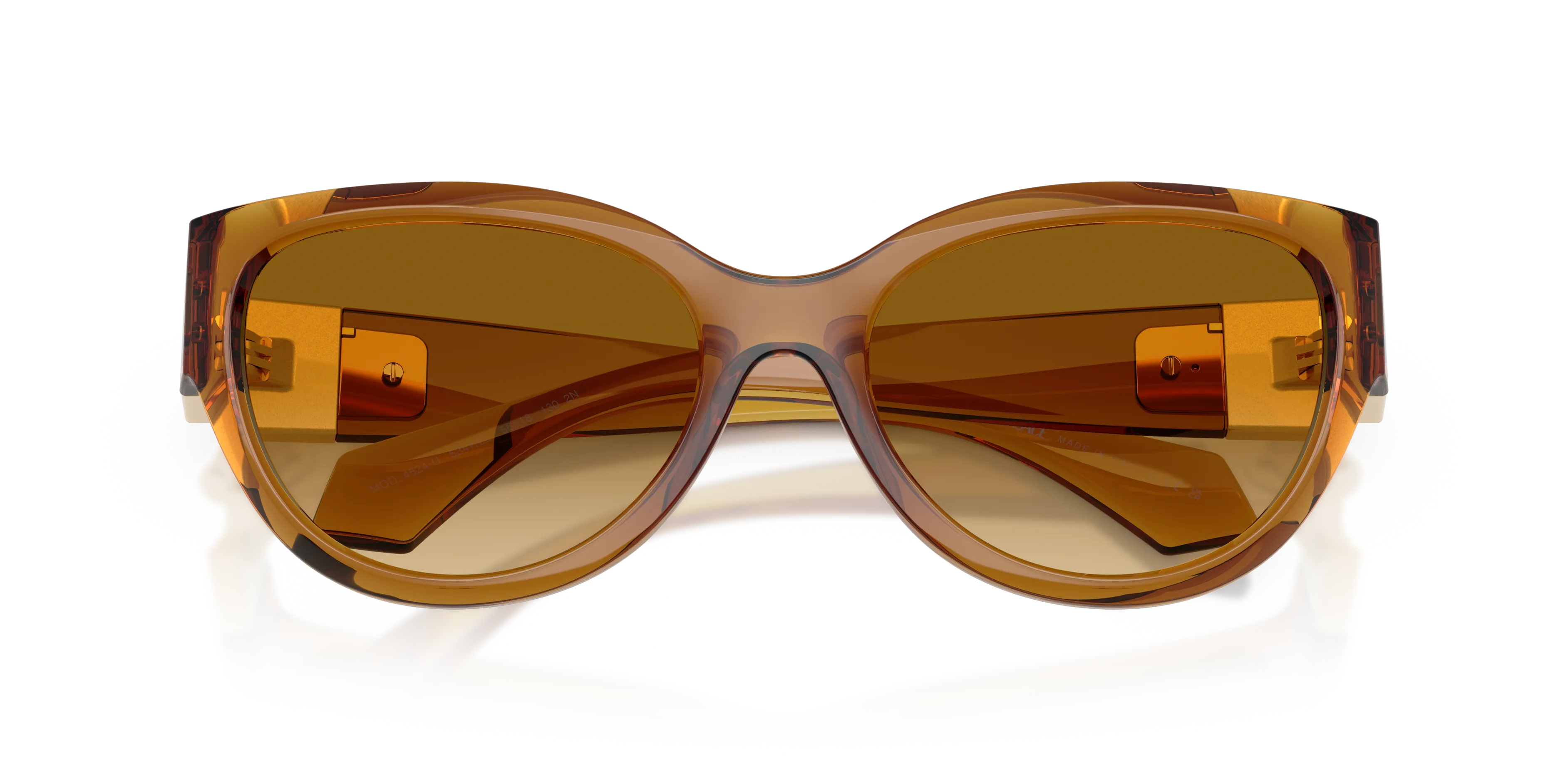 Versace VE4524U 53472L Occhiali da sole Iniettato Giallo Giallo Cat Eye Normale Sfumato - immagine 2