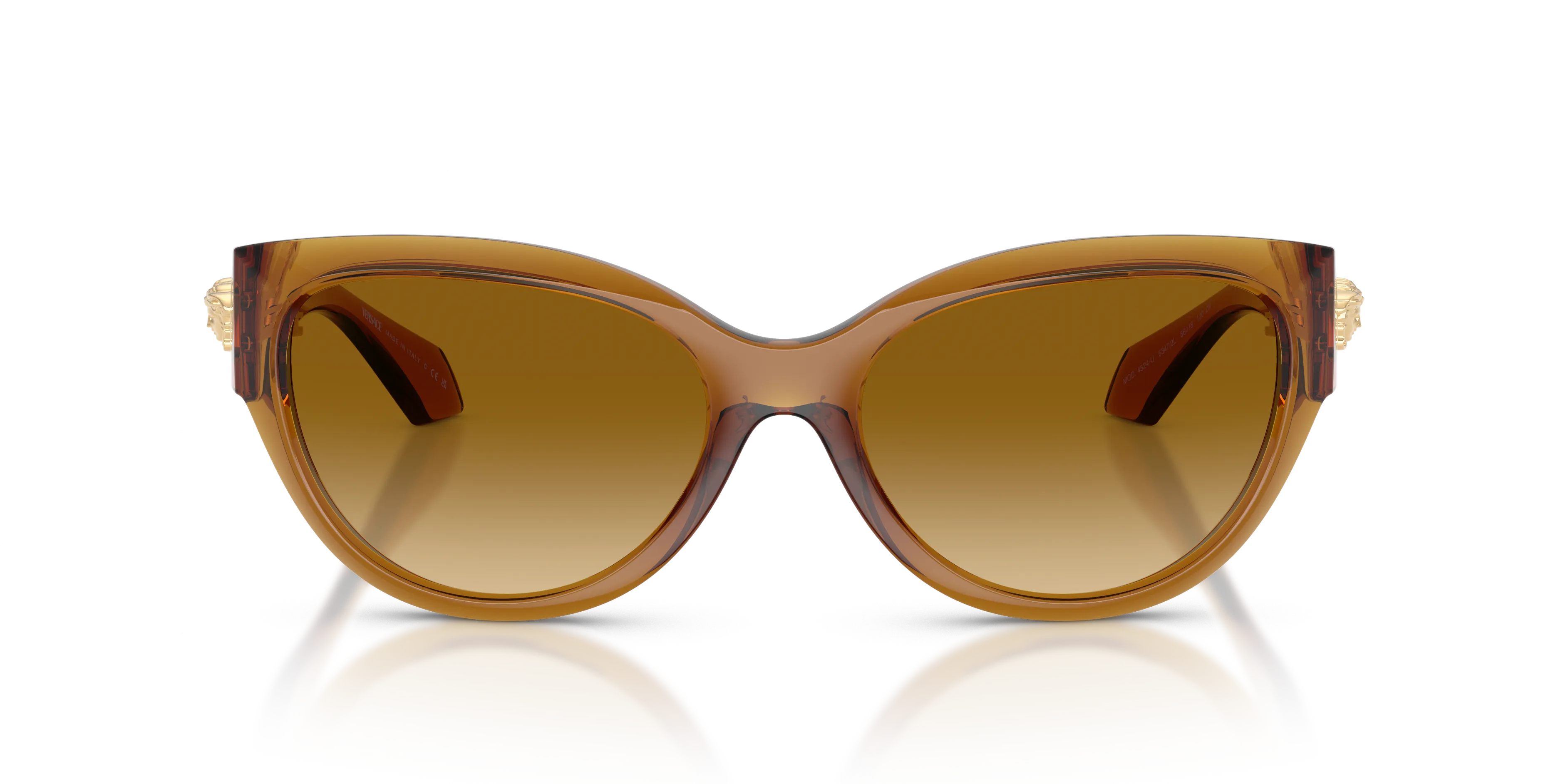 Versace VE4524U 53472L Occhiali da sole Iniettato Giallo Giallo Cat Eye Normale Sfumato - immagine 3