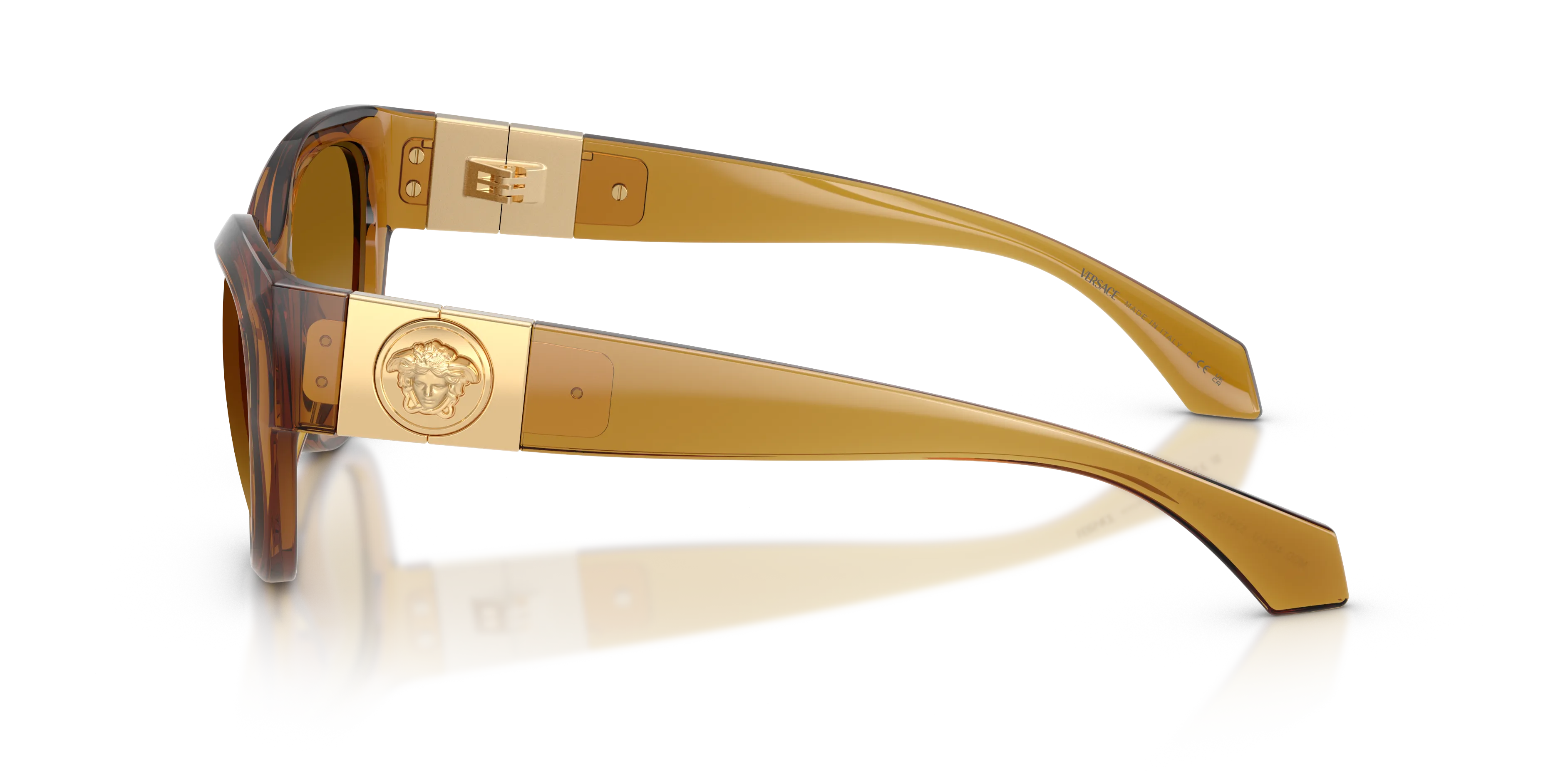 Versace VE4524U 53472L Occhiali da sole Iniettato Giallo Giallo Cat Eye Normale Sfumato - immagine 4