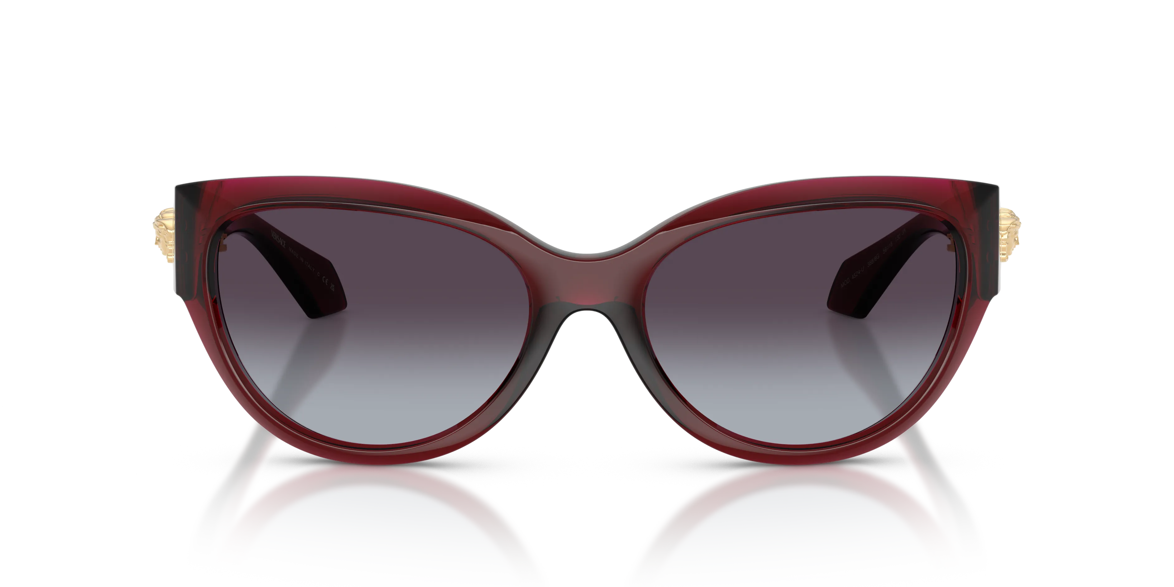 Versace VE4524U 388/8G Occhiali da sole Iniettato Rosso Grigio Cat Eye Normale Sfumato - immagine 3