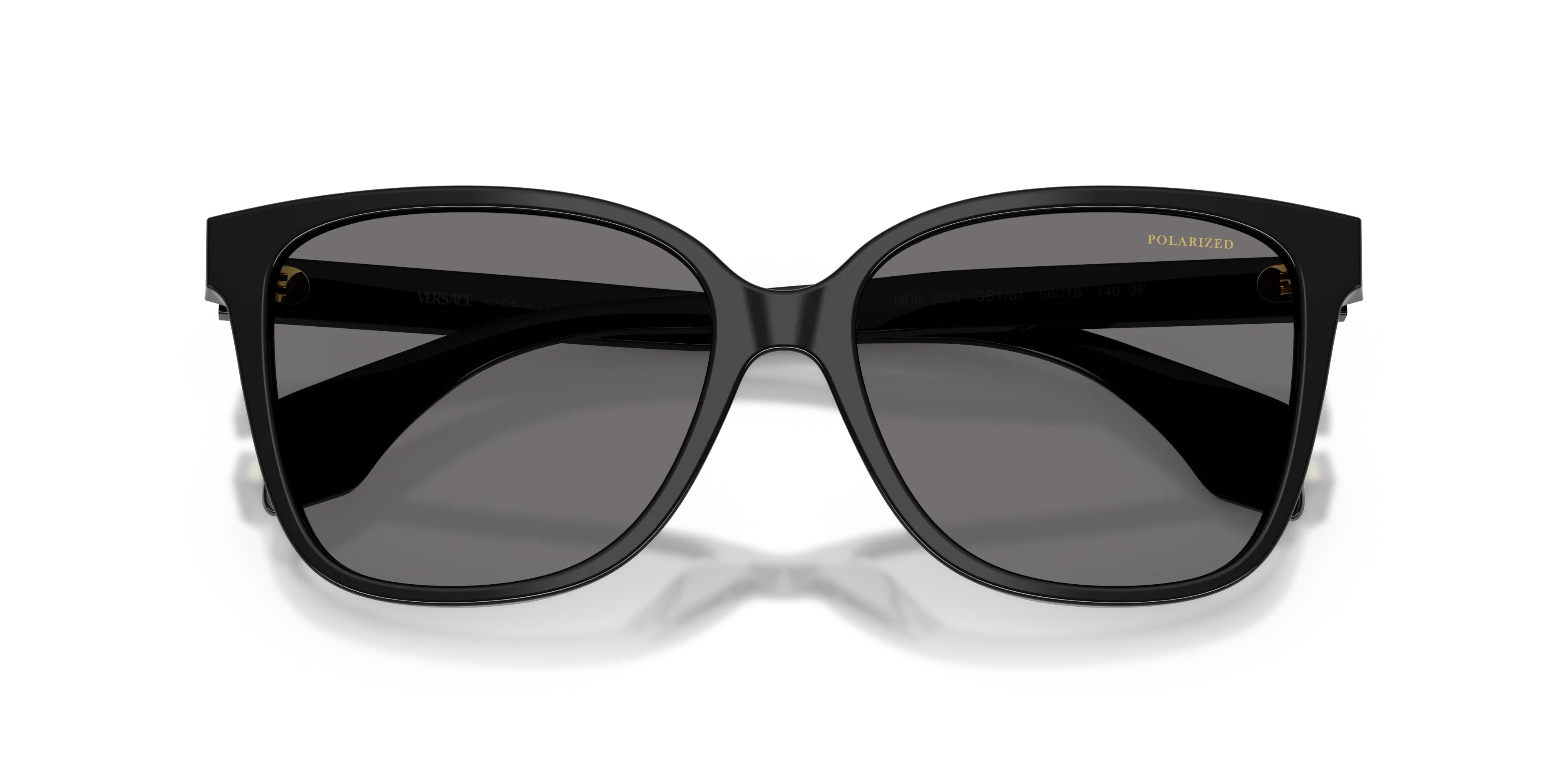 Versace VE4523 GB1/81 Occhiali da sole Acetato Nero Grigio Farfalla Polarizzata - immagine 2