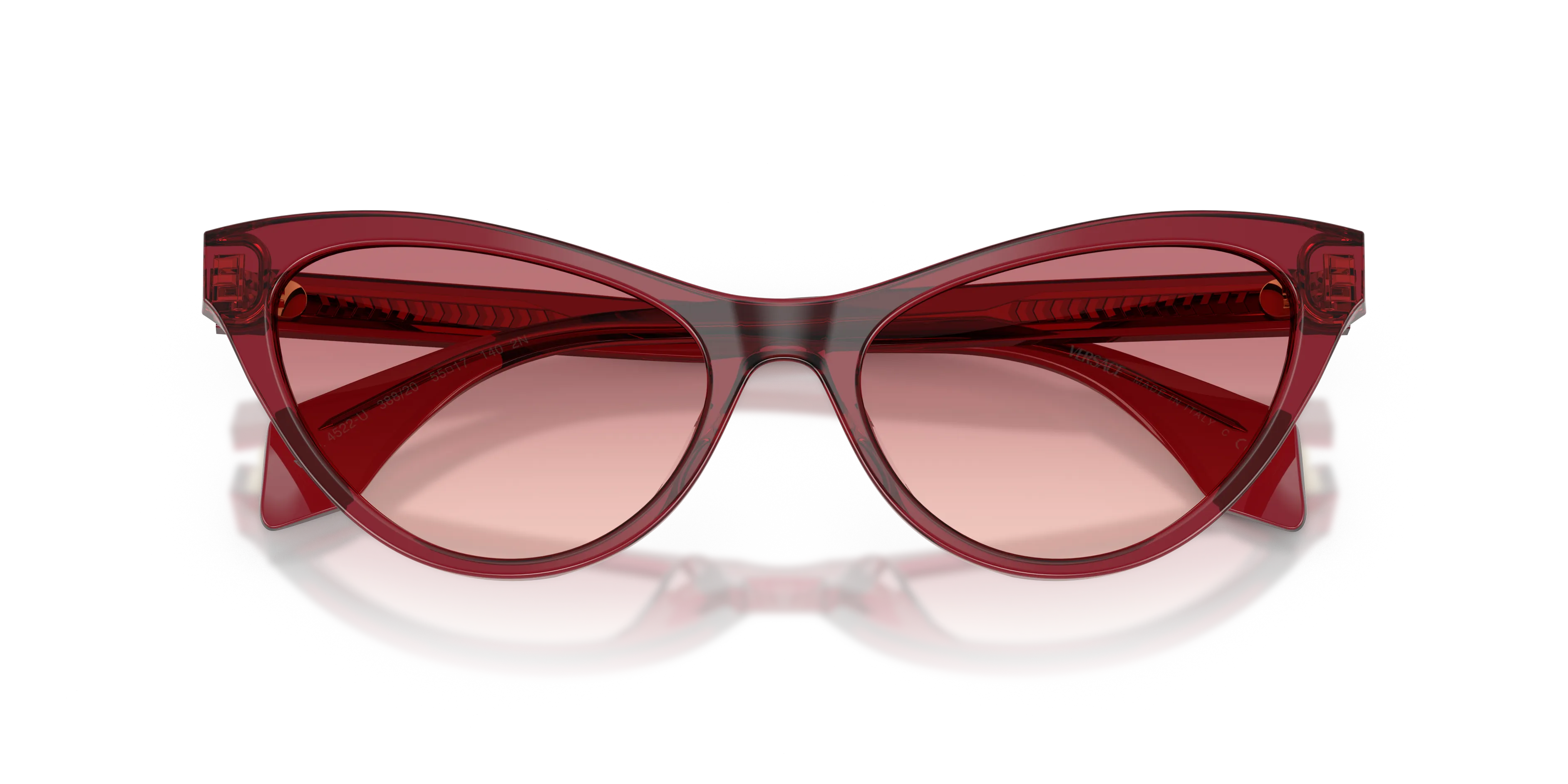 Versace VE4522U 388/20 Occhiali da sole Acetato Rosso Rosa Cat Eye Normale Sfumato - immagine 2