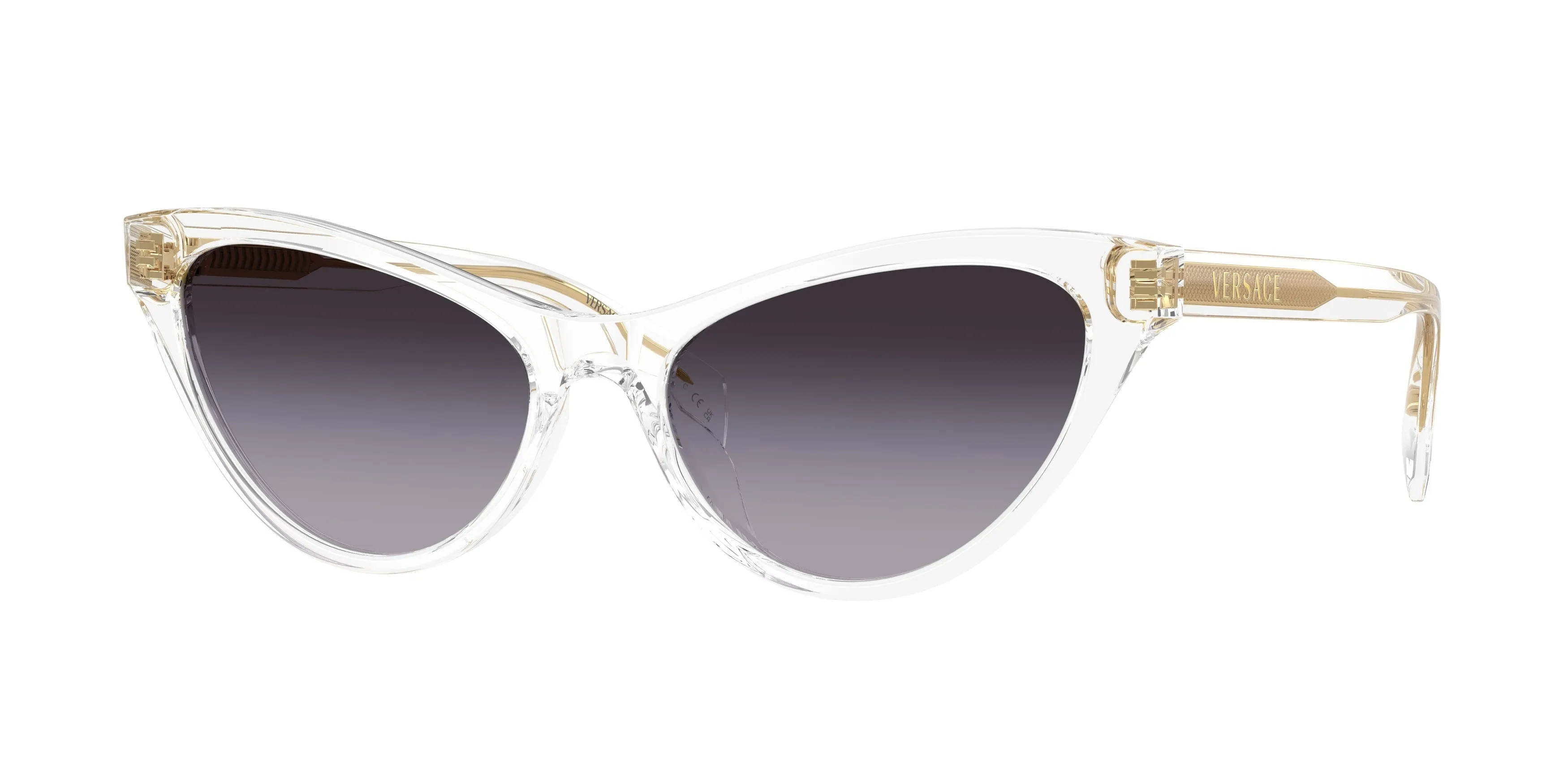 Versace VE4522U 148/8G Occhiali da sole Acetato Trasparente Grigio Cat Eye Normale Sfumato - immagine 1