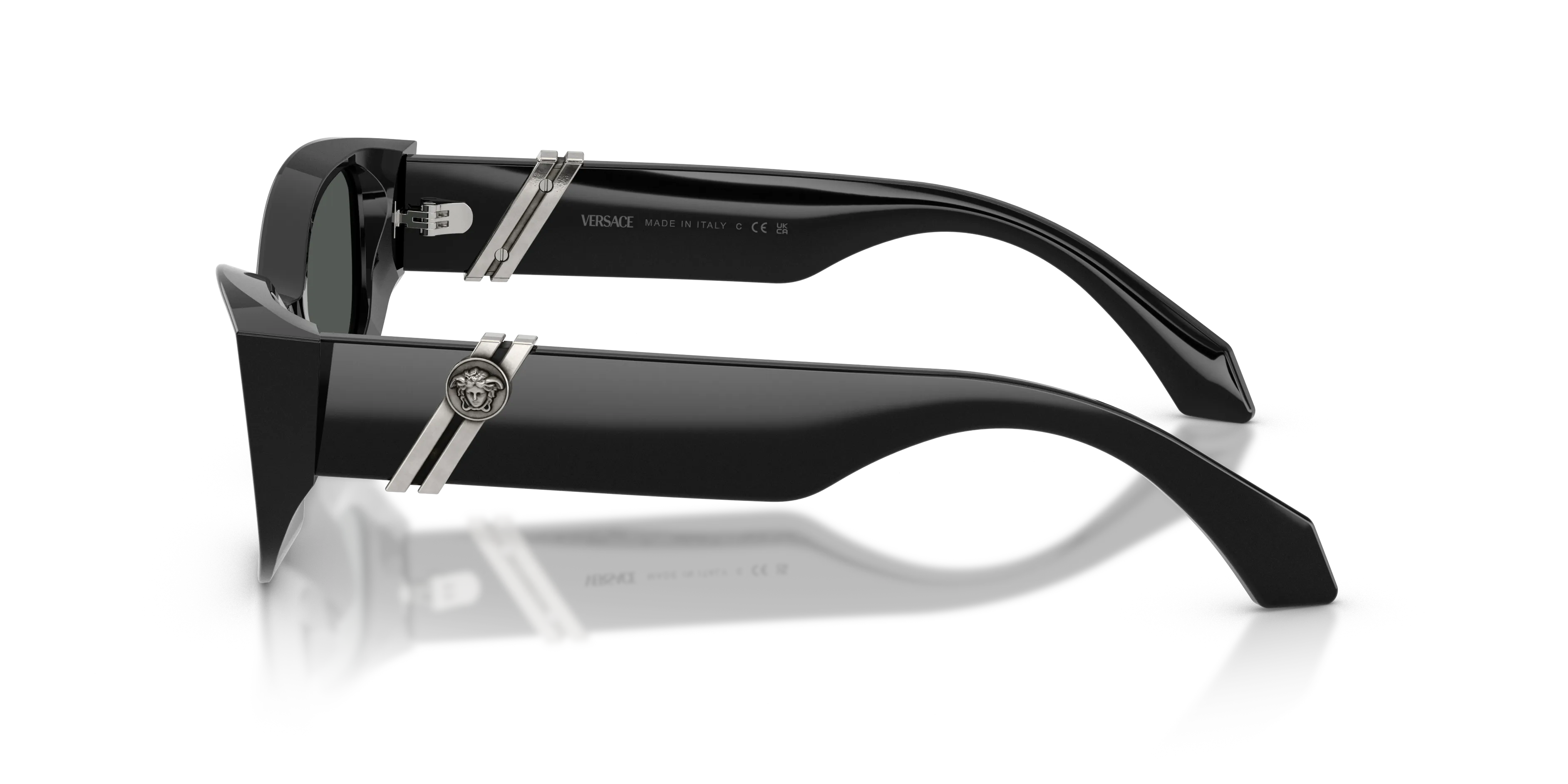 Versace VE4520U GB1/87 Occhiali da sole Acetato Nero Grigio Cat Eye Normale - immagine 4