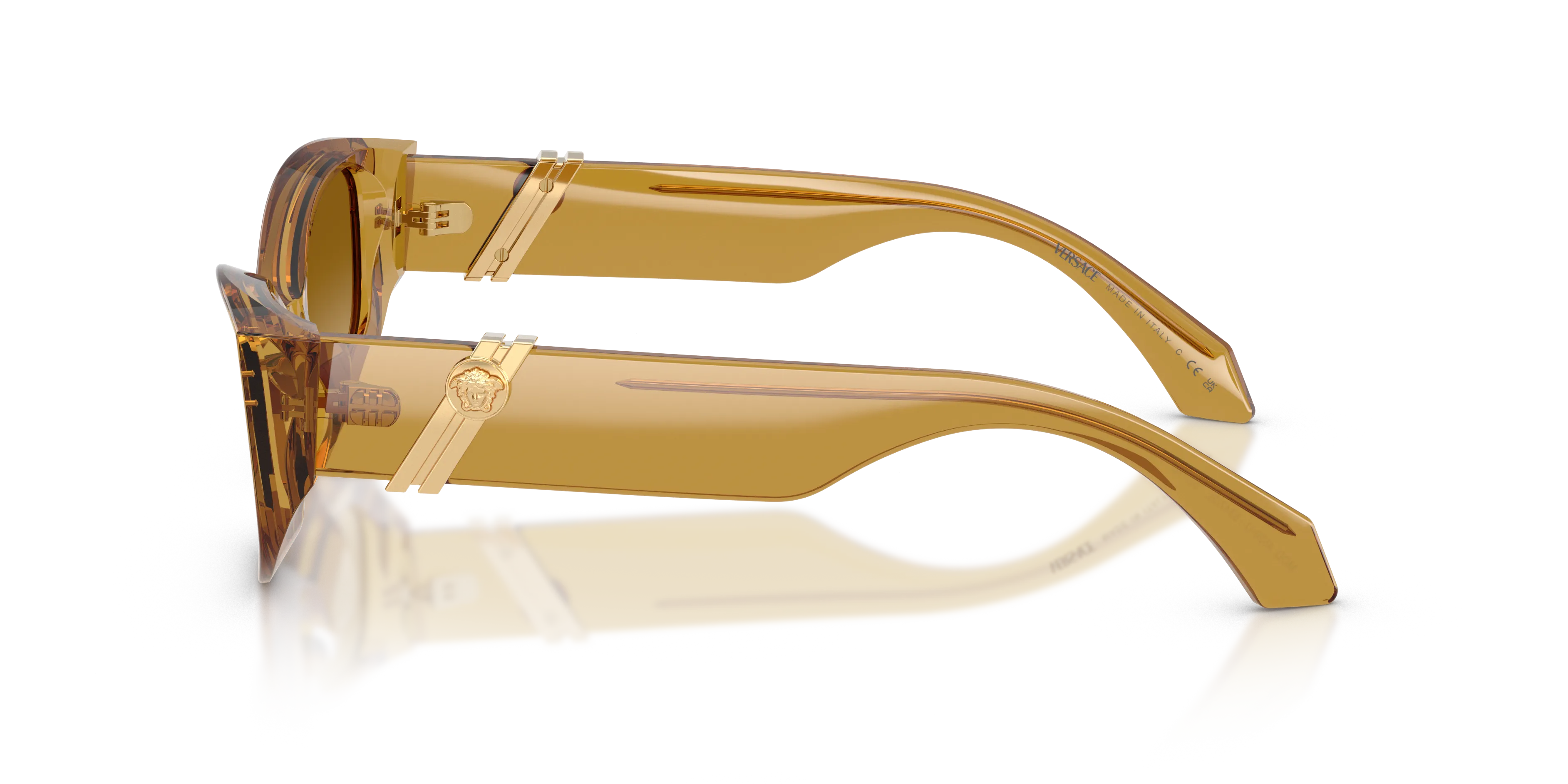 Versace VE4520U 53472L Occhiali da sole Acetato Giallo Giallo Cat Eye Normale Sfumato - immagine 4