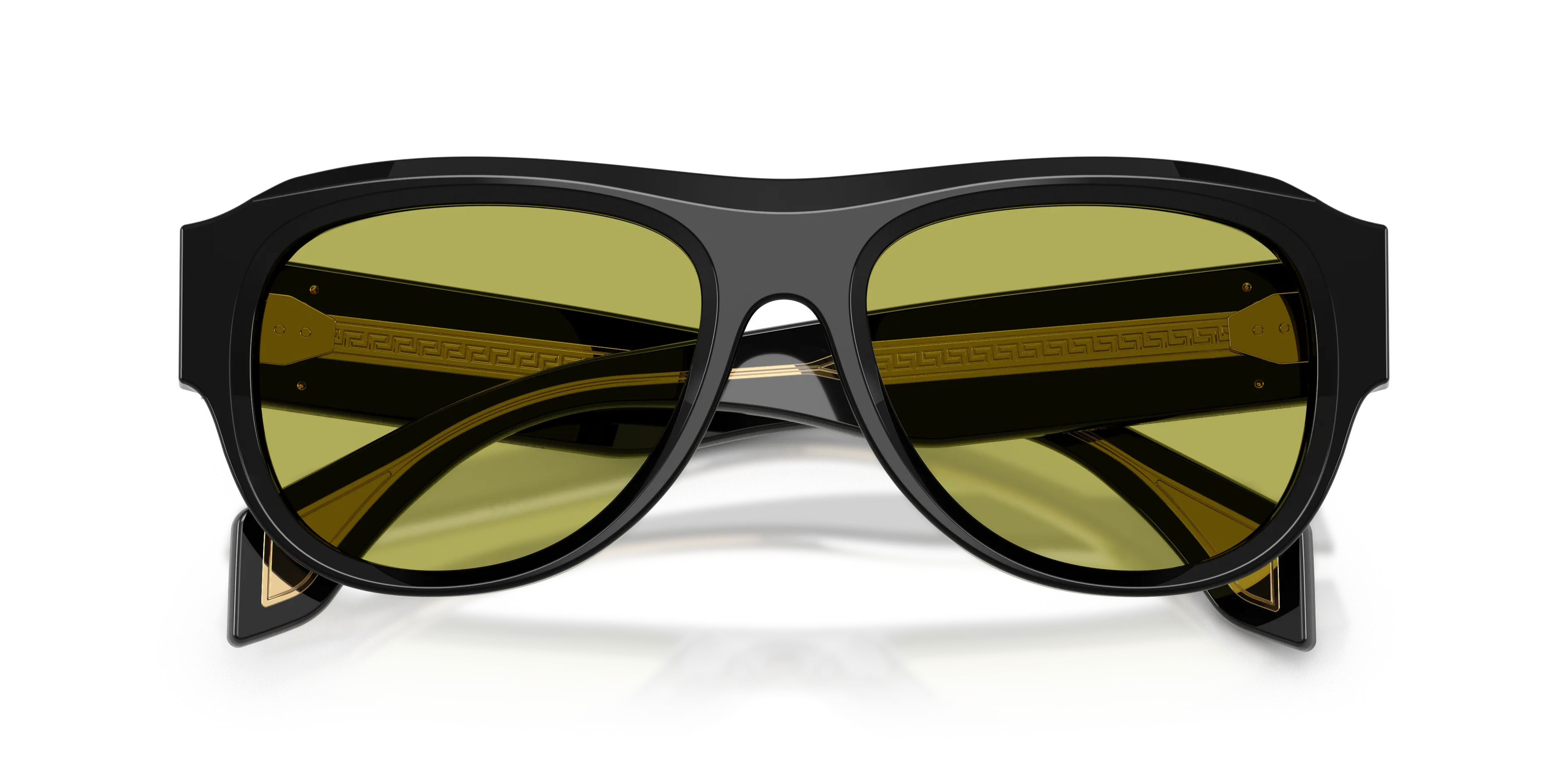 Versace VE4518U GB1/87 Occhiali da sole Acetato Nero Verde Pilot Normale - immagine 2
