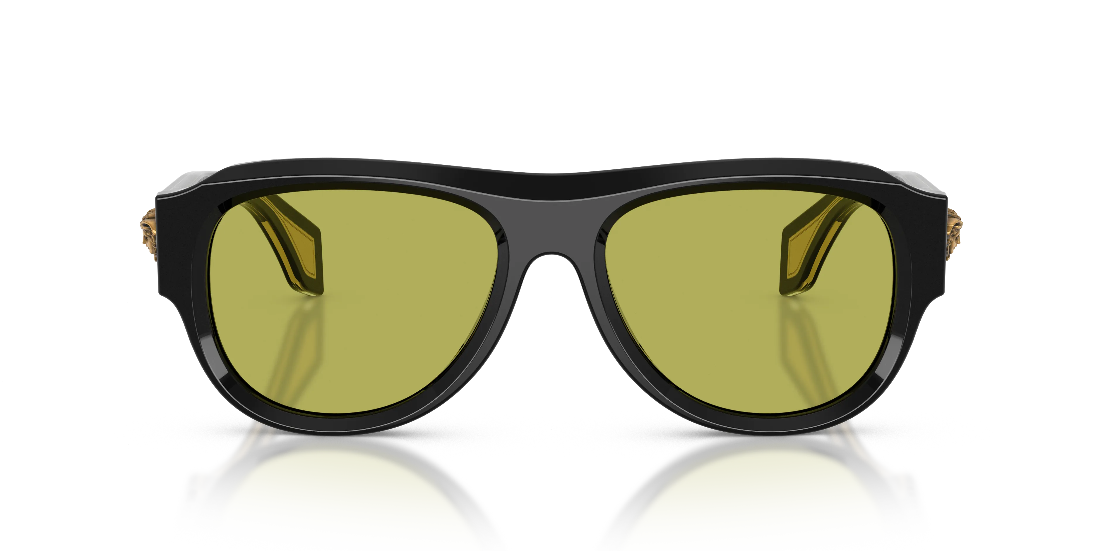 Versace VE4518U GB1/87 Occhiali da sole Acetato Nero Verde Pilot Normale - immagine 3