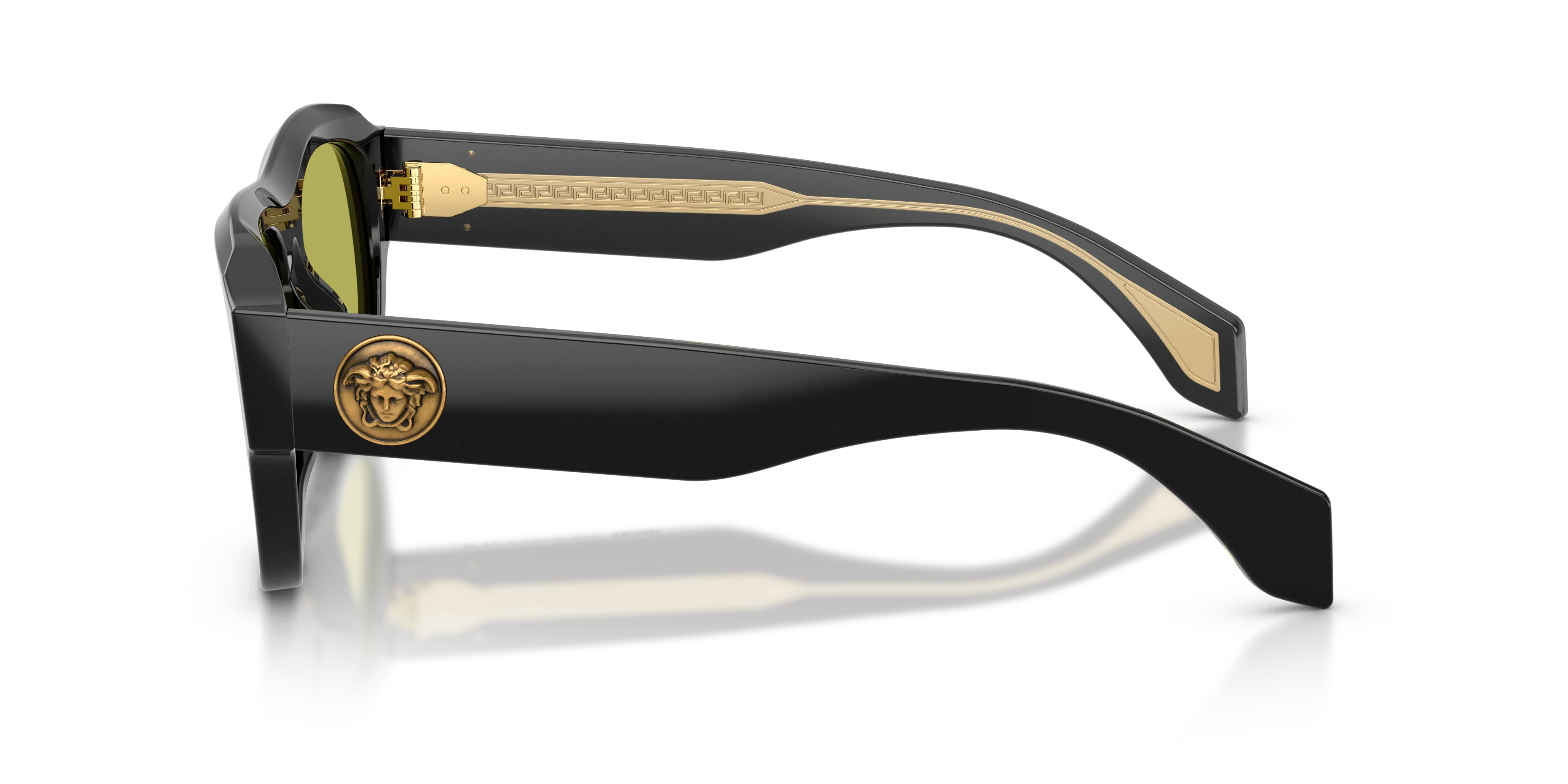 Versace VE4518U GB1/87 Occhiali da sole Acetato Nero Verde Pilot Normale - immagine 4