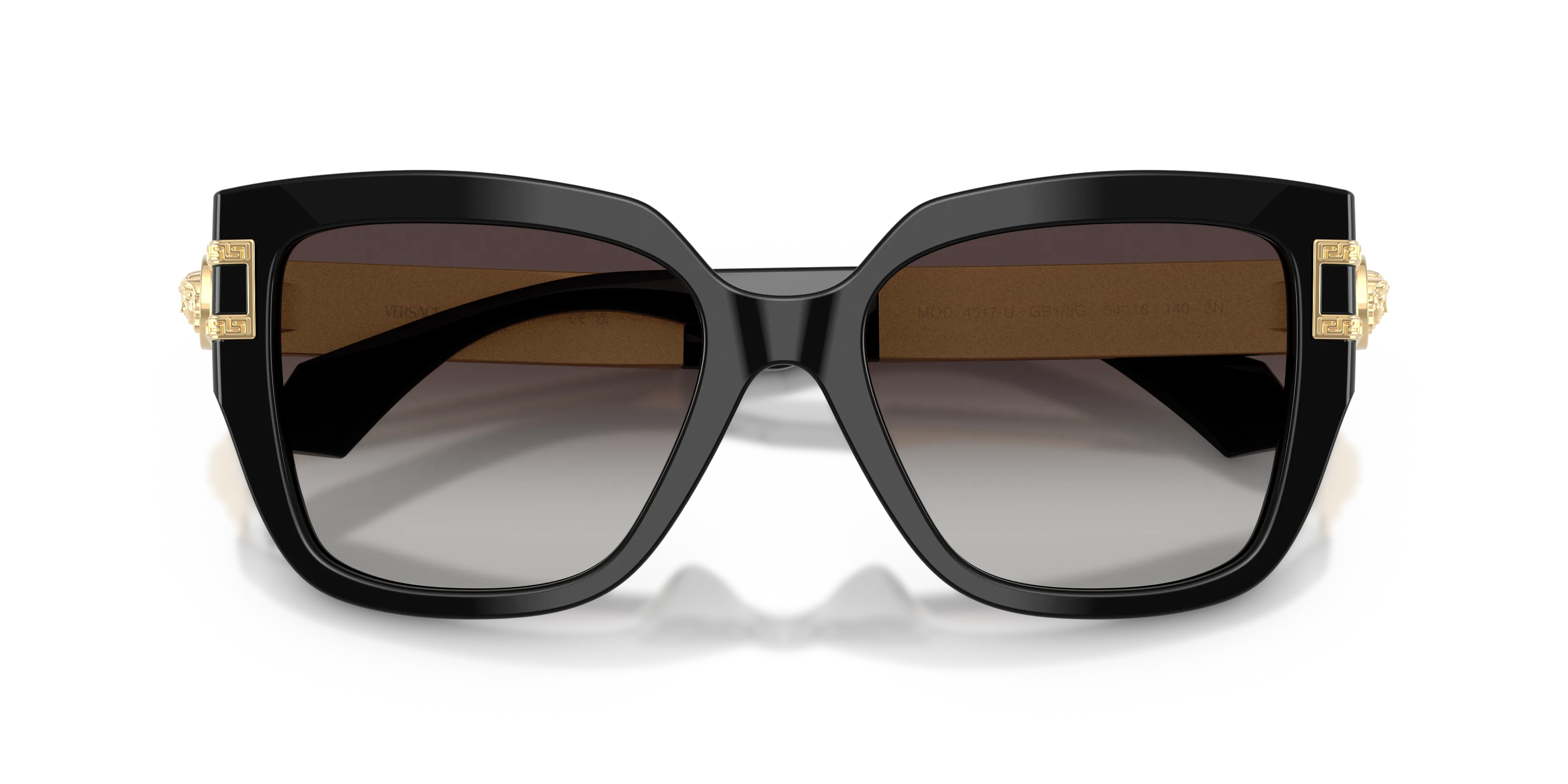 Versace VE4517U GB1/8G Occhiali da sole Acetato Nero Grigio Squadrata Normale Sfumato - immagine 2