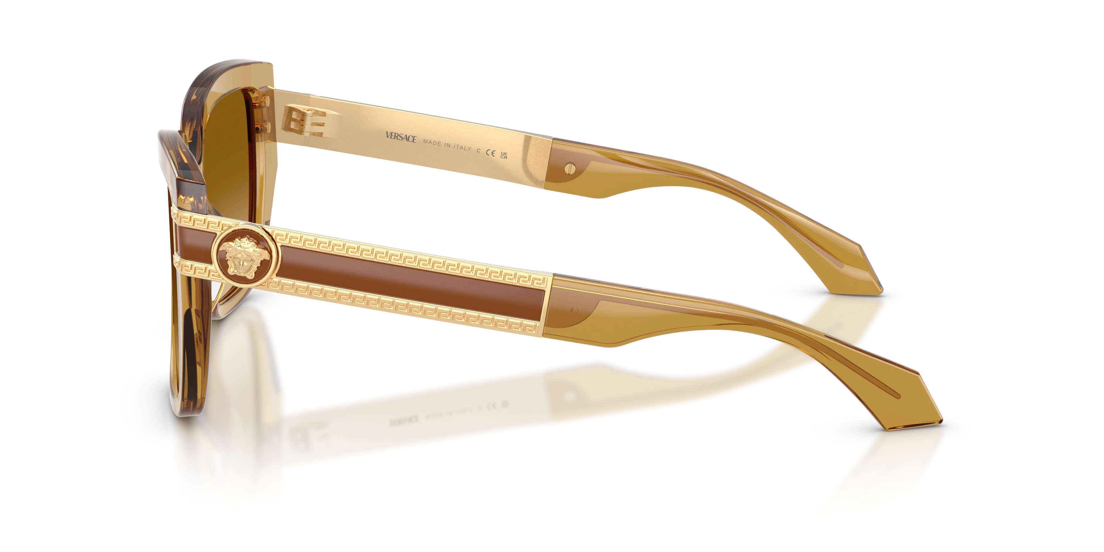 Versace VE4517U 53472L Occhiali da sole Acetato Giallo Giallo Squadrata Normale Sfumato - immagine 4