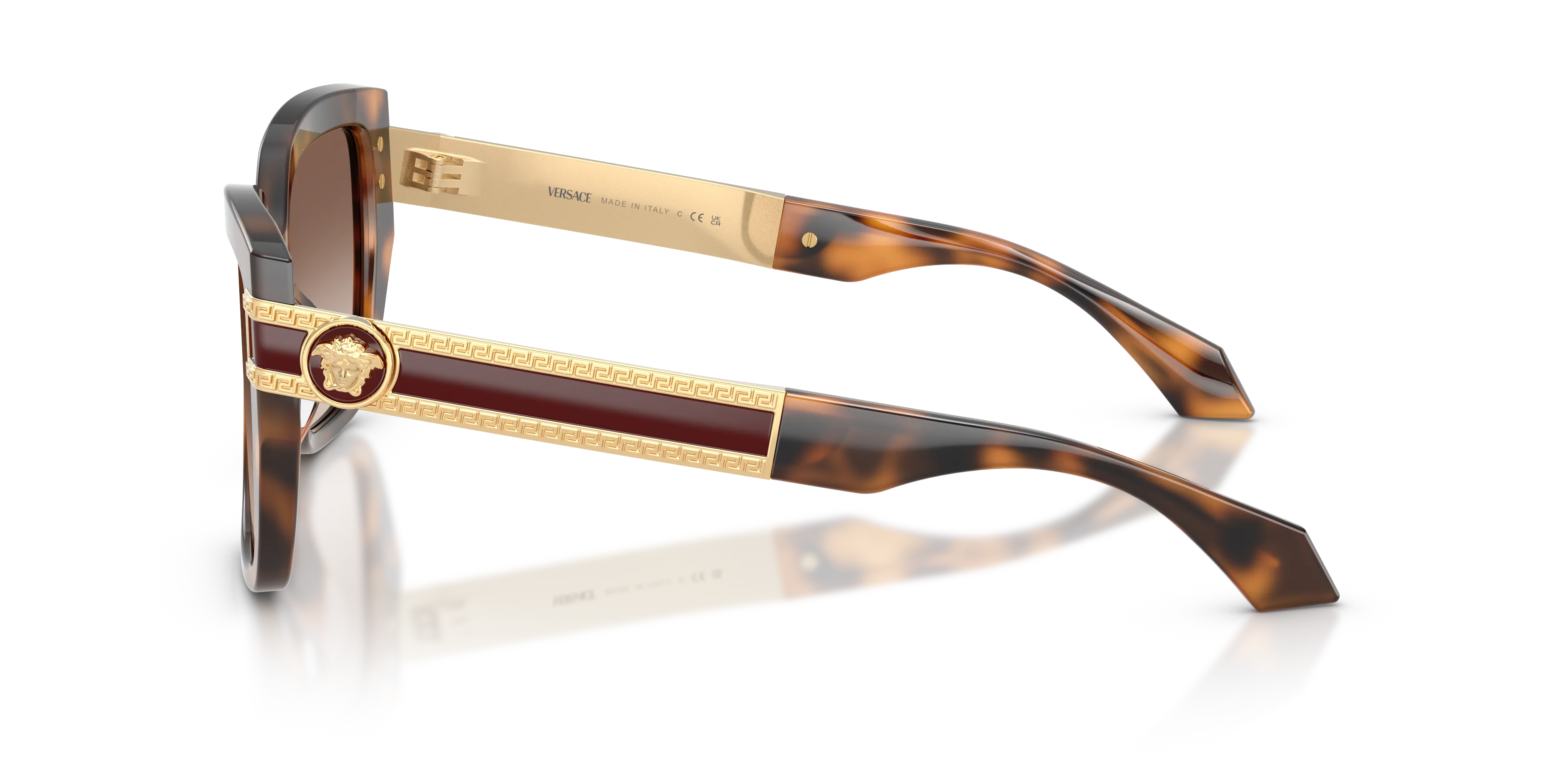 Versace VE4517U 526420 Occhiali da sole Acetato Marrone Rosa Squadrata Normale Sfumato - immagine 4