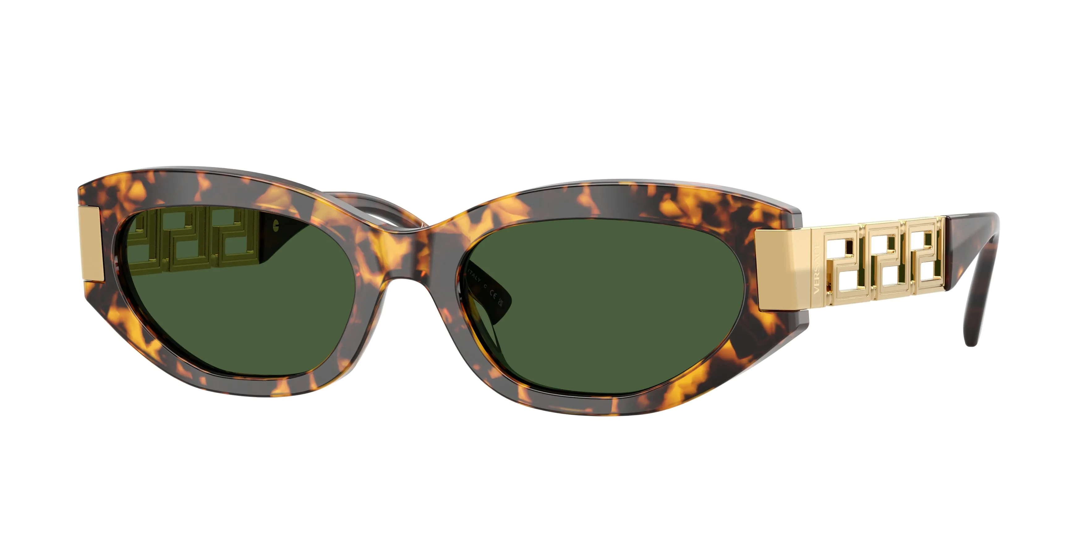 Versace VE4501 551471 Occhiali da sole Acetato Tartaruga Verde Cat Eye Normale - immagine 1