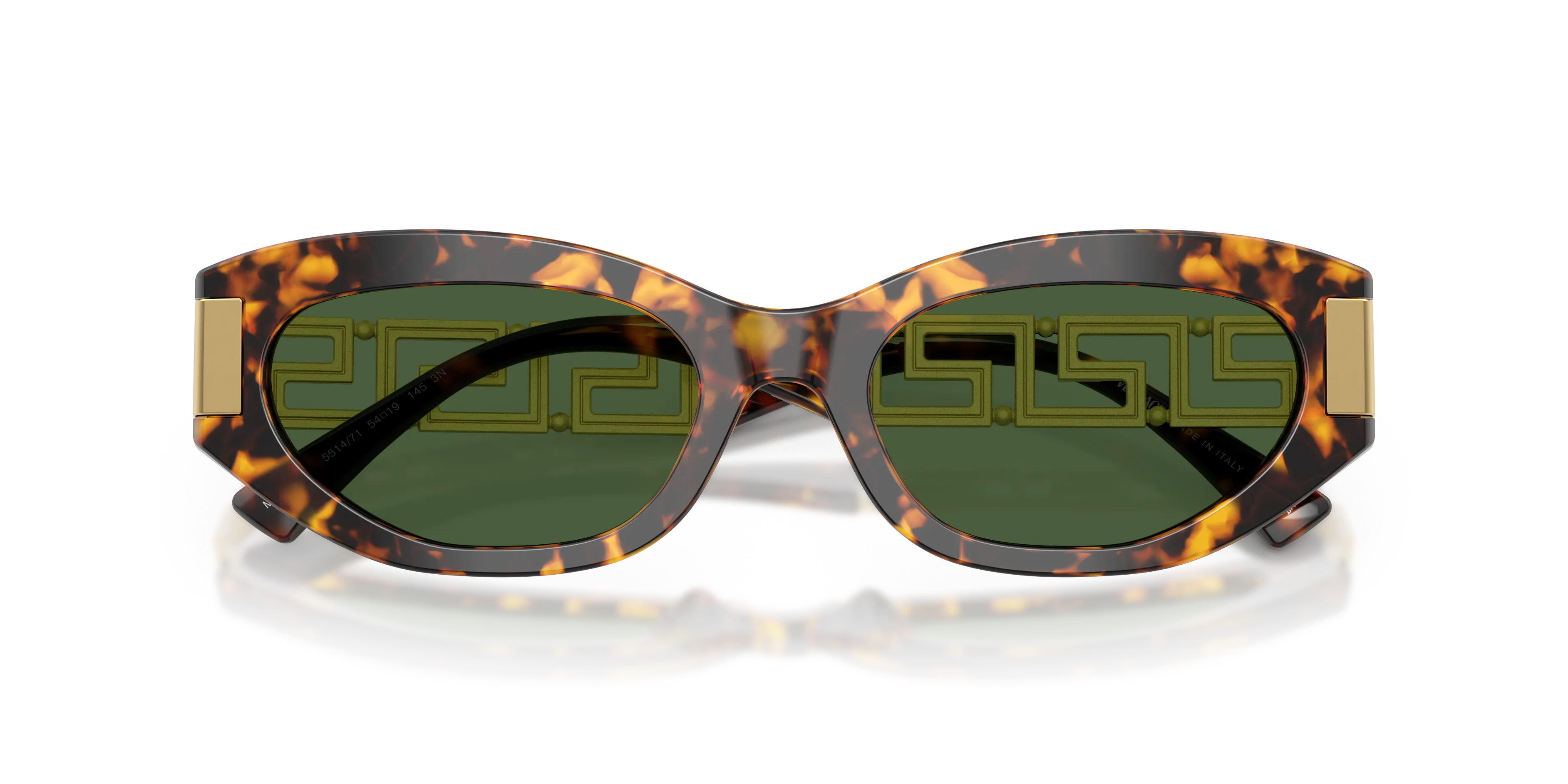 Versace VE4501 551471 Occhiali da sole Acetato Tartaruga Verde Cat Eye Normale - immagine 2