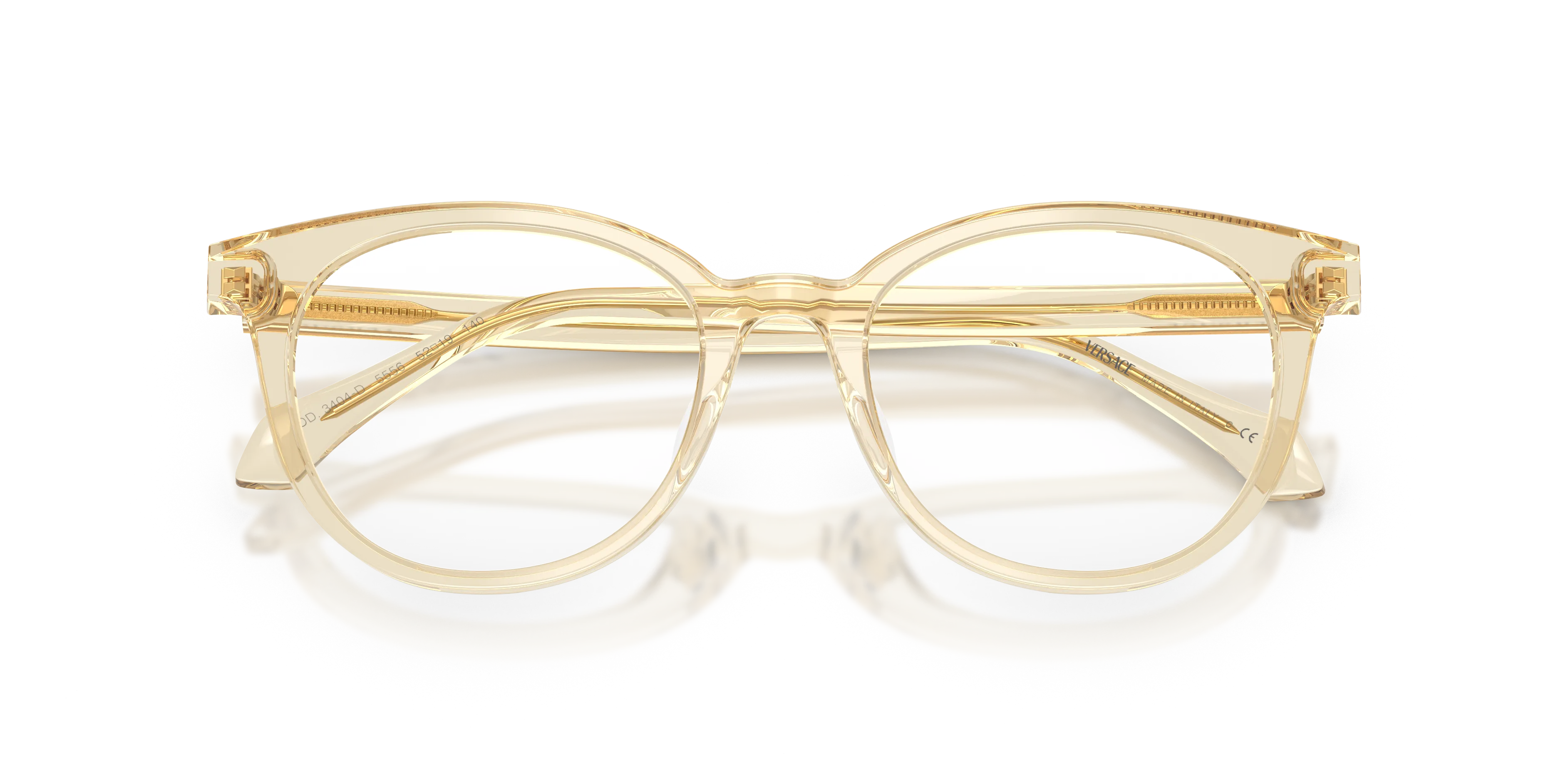 Versace VE3404D 5556 Montature da vista Acetato Marrone Trasparente Pantos Normale - immagine 2