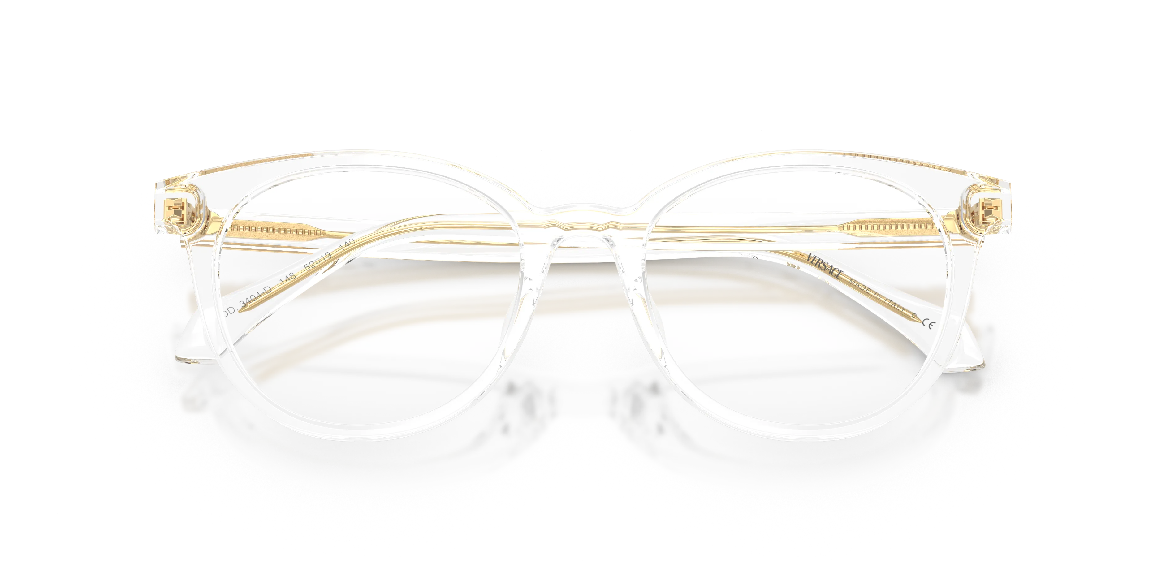 Versace VE3404D 148 Montature da vista Acetato Trasparente Trasparente Pantos Normale - immagine 2