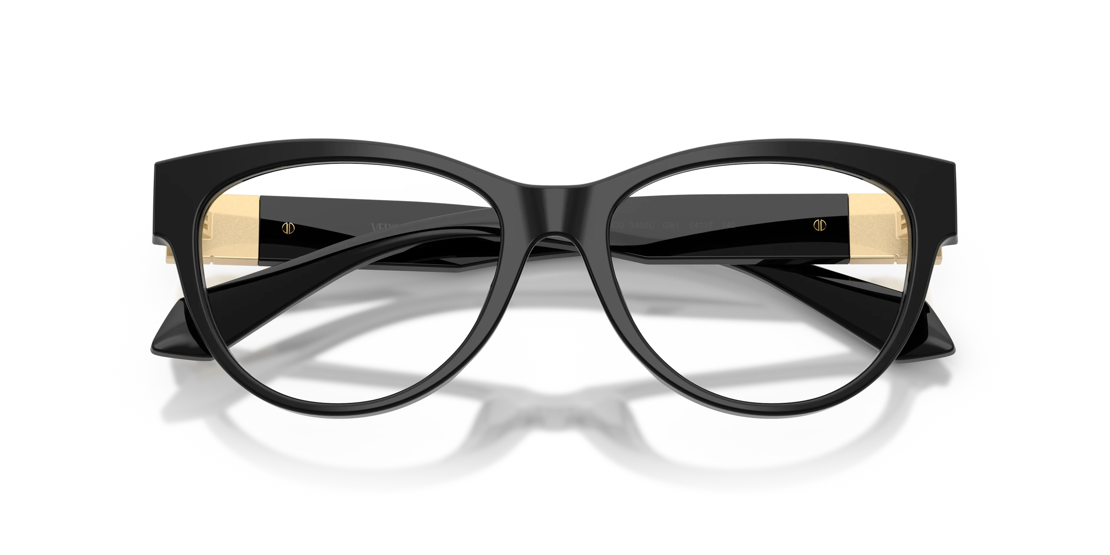 Versace VE3402U GB1 Montature da vista Acetato Nero Trasparente Cat Eye Normale - immagine 2