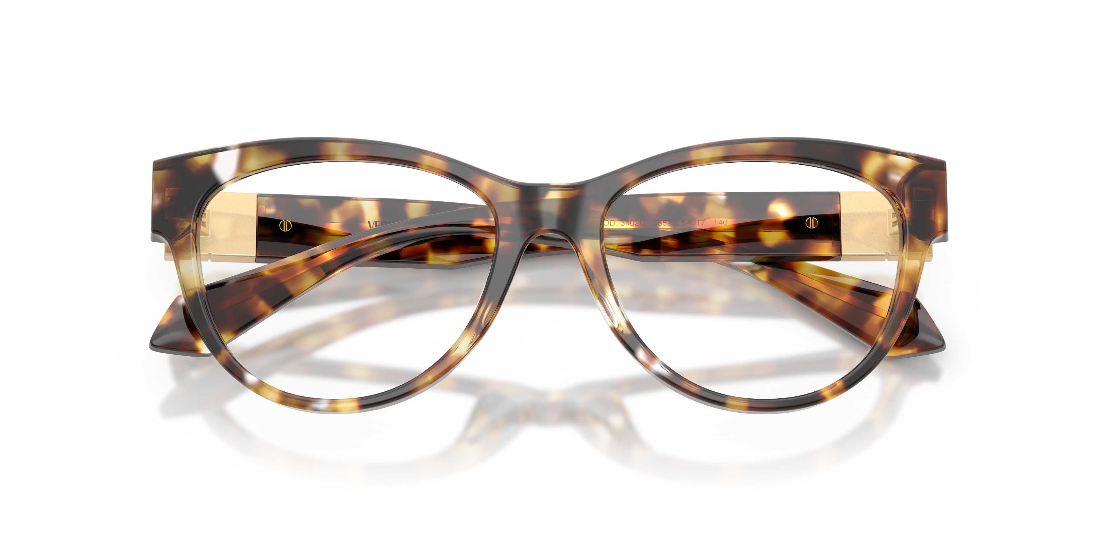 Versace VE3402U 5552 Montature da vista Acetato Tartaruga Trasparente Cat Eye Normale - immagine 2