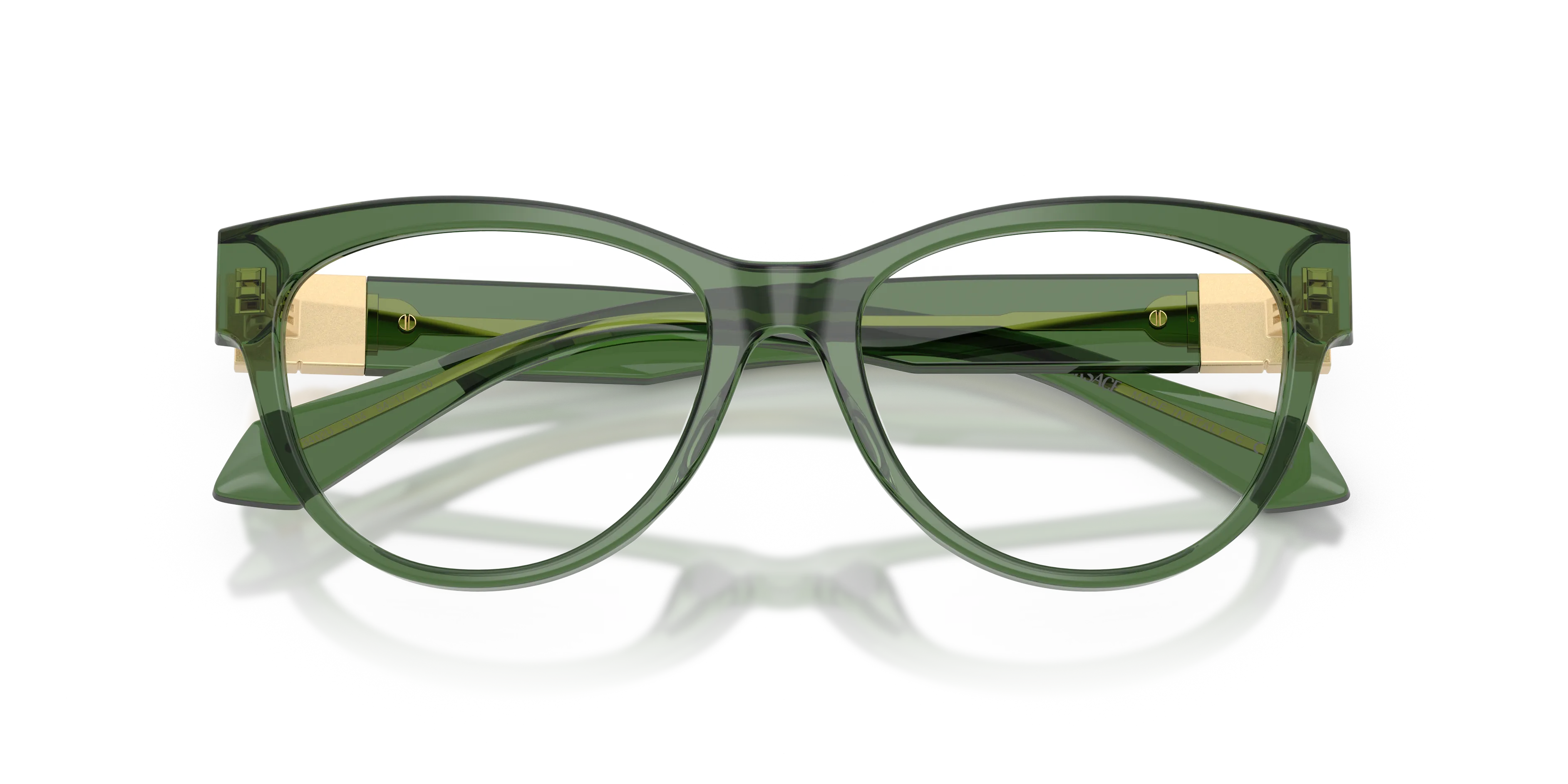Versace VE3402U 5144 Montature da vista Acetato Verde Trasparente Cat Eye Normale - immagine 2