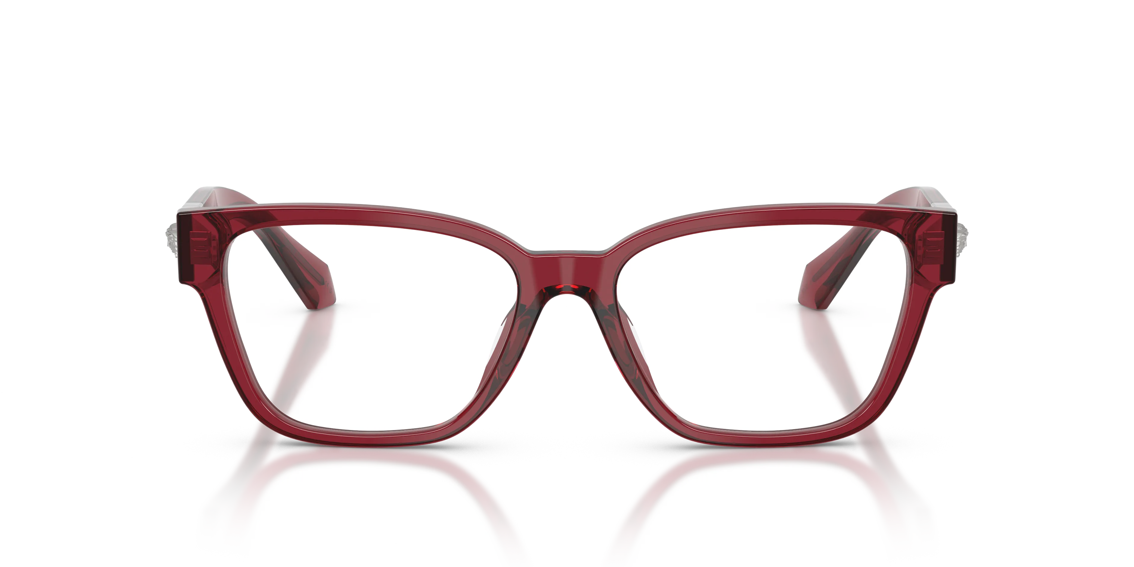 Versace VE3401U 388 Montature da vista Acetato Rosso Trasparente Cat Eye Normale - immagine 3