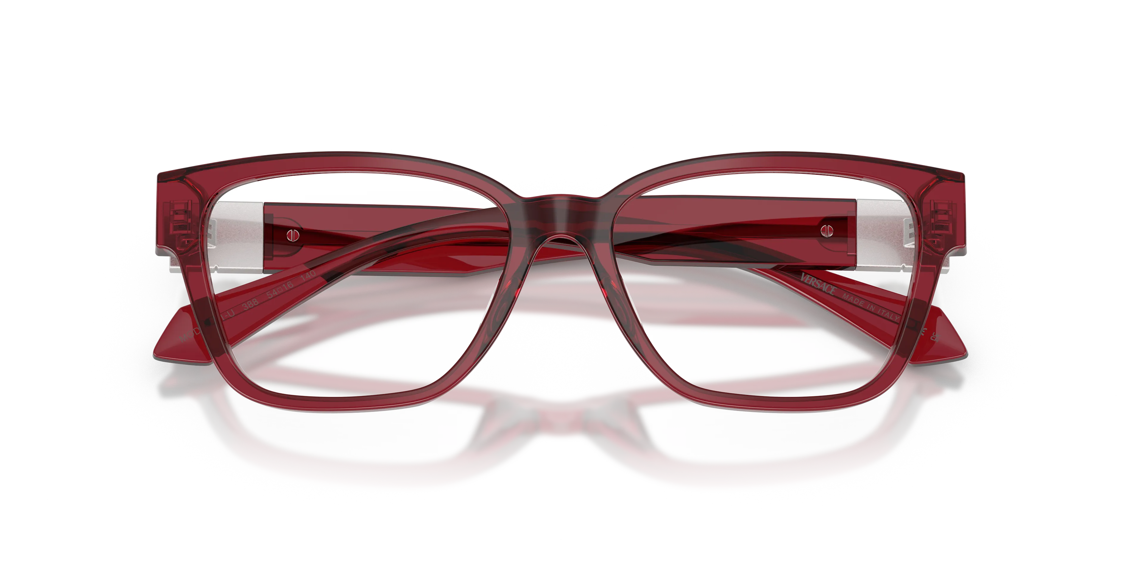 Versace VE3401U 388 Montature da vista Acetato Rosso Trasparente Cat Eye Normale - immagine 2