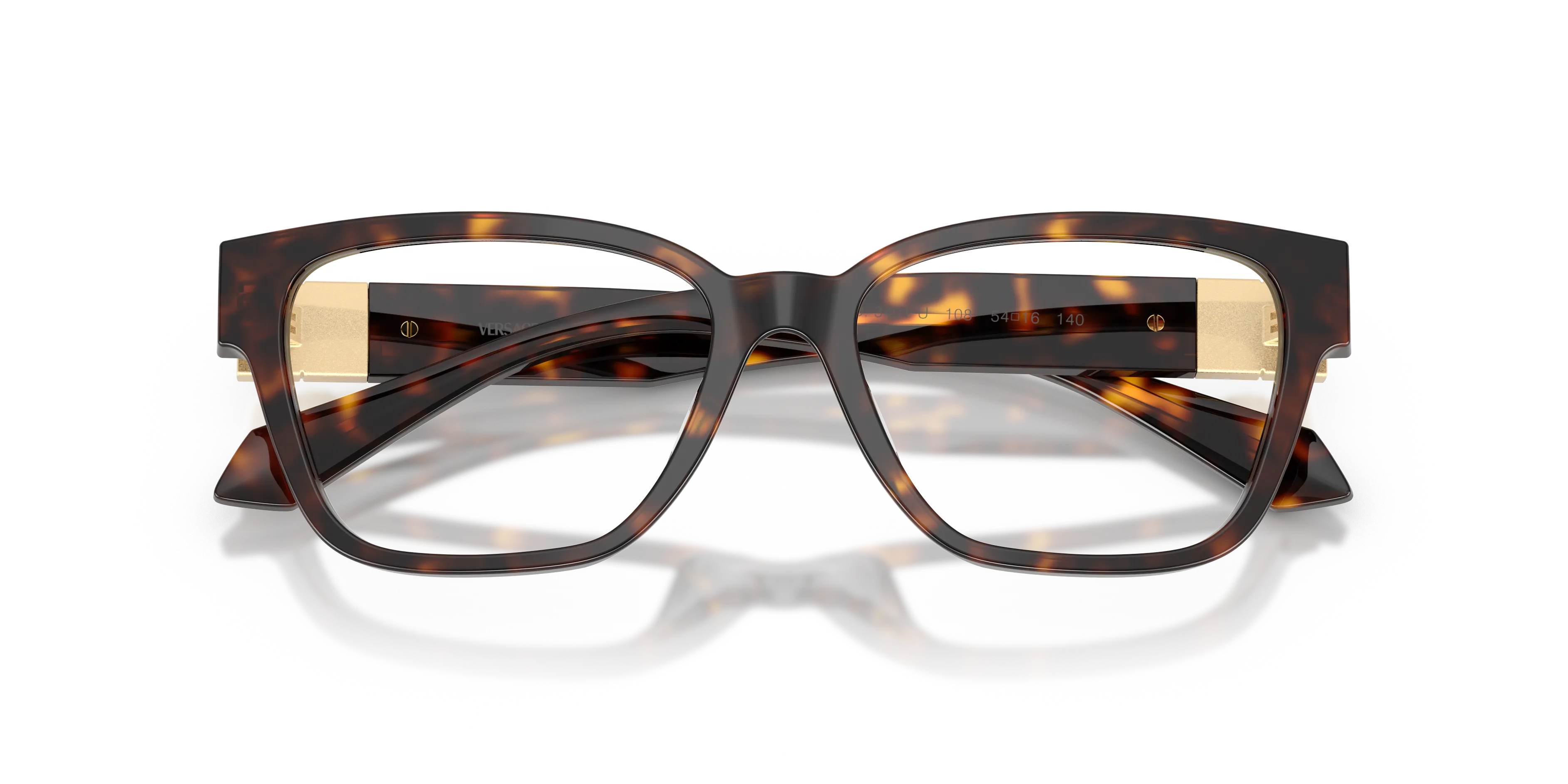 Versace VE3401U 108 Montature da vista Acetato Marrone Trasparente Cat Eye Normale - immagine 2