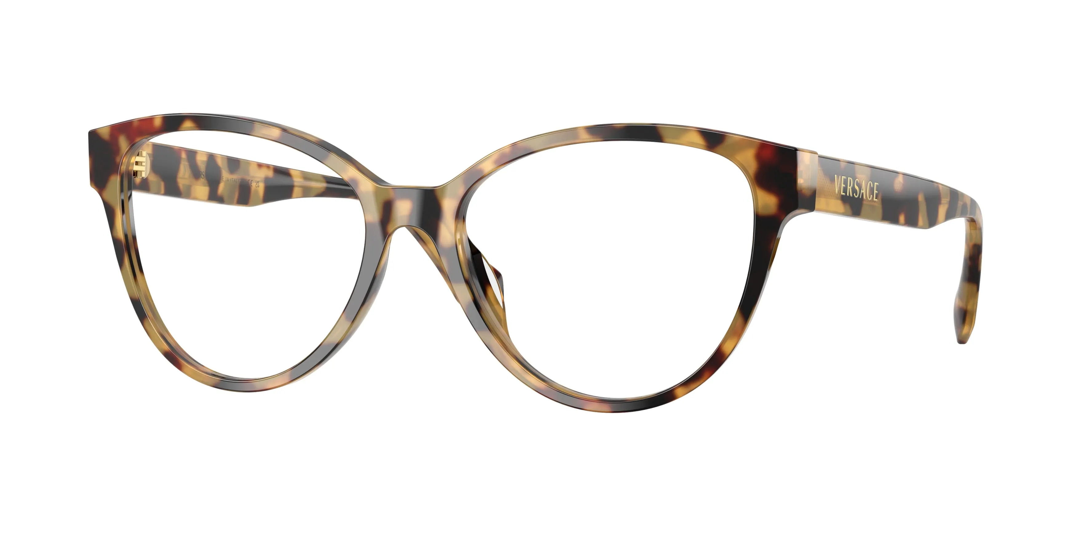 Versace VE3399U 777 Montature da vista Acetato Marrone Trasparente Cat Eye Normale - immagine 1