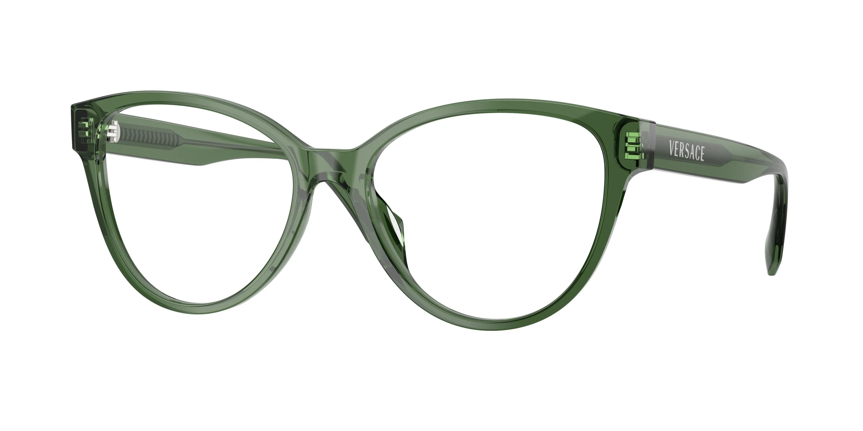 Versace VE3399U 5144 Montature da vista Acetato Verde Trasparente Cat Eye Normale - immagine 1
