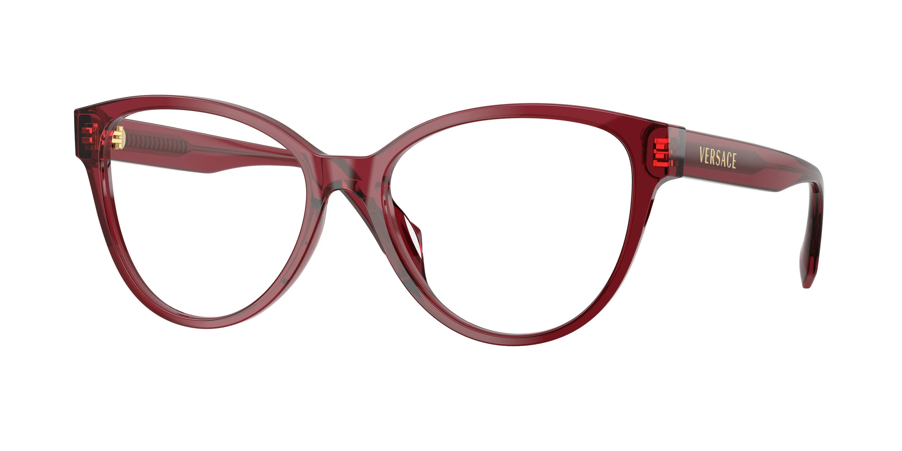 Versace VE3399U 388 Montature da vista Acetato Rosso Trasparente Cat Eye Normale - immagine 1