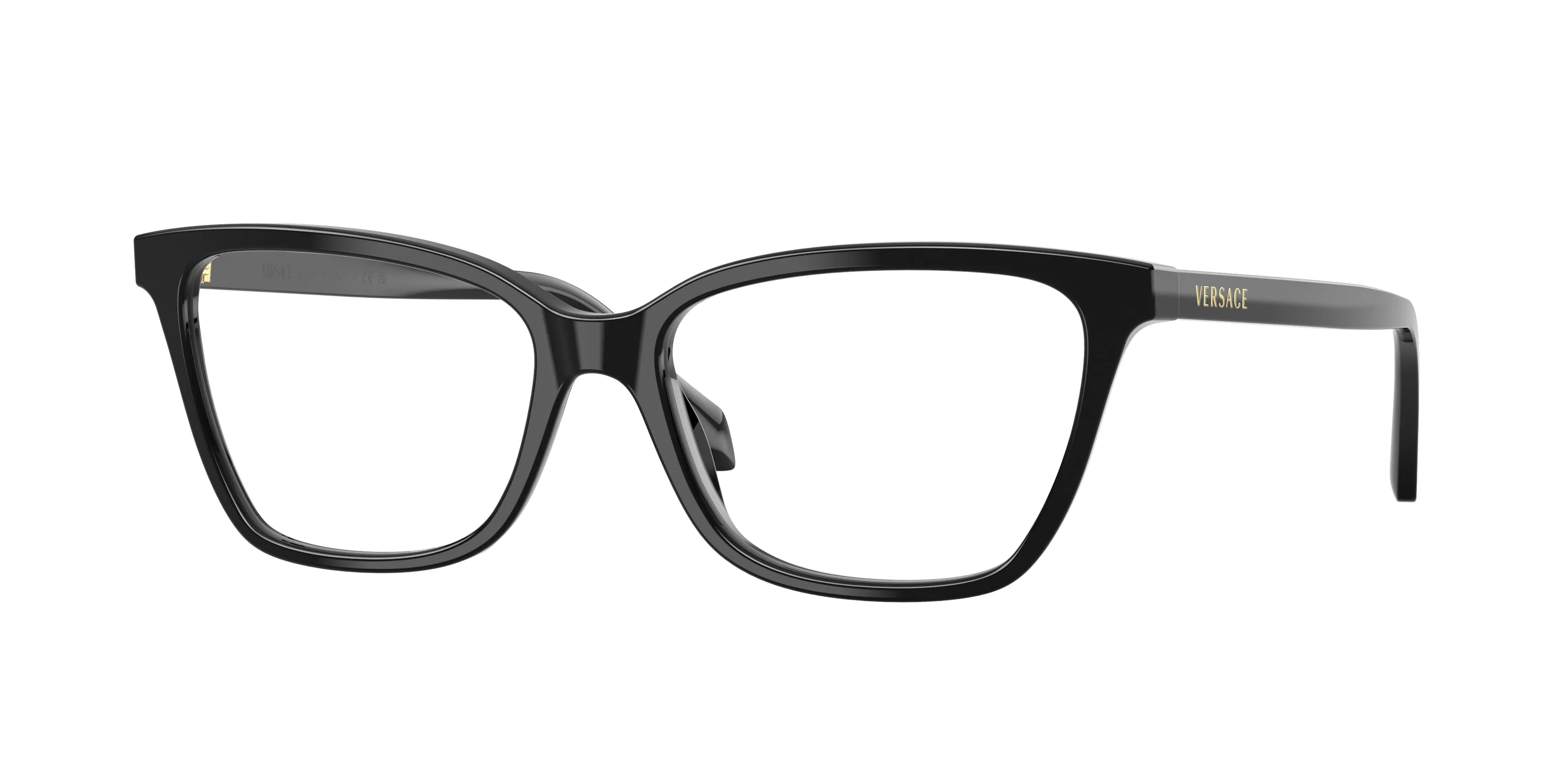 Versace VE3398 GB1 Montature da vista Acetato Nero Trasparente Cat Eye Normale - immagine 1