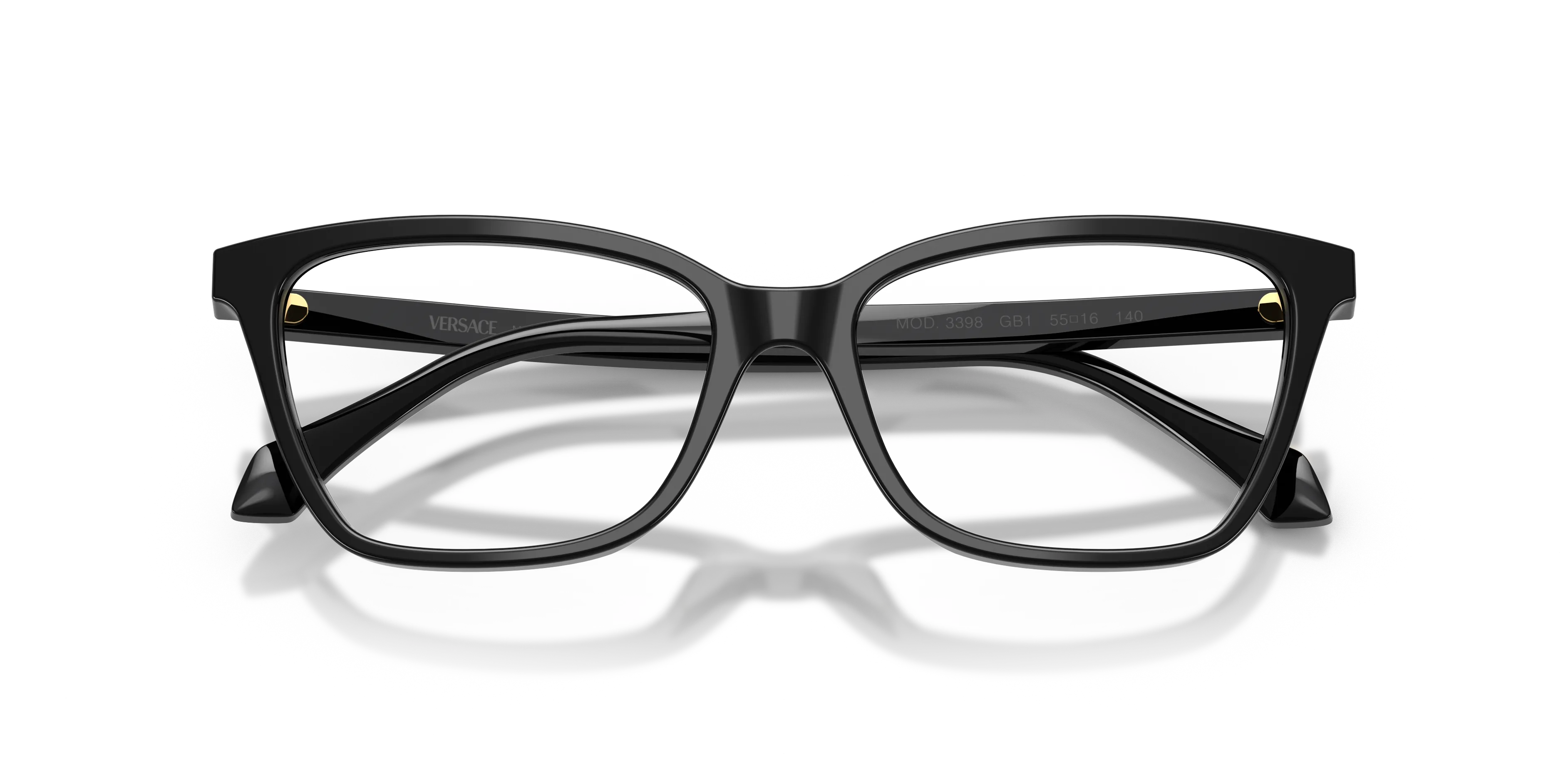 Versace VE3398 GB1 Montature da vista Acetato Nero Trasparente Cat Eye Normale - immagine 2