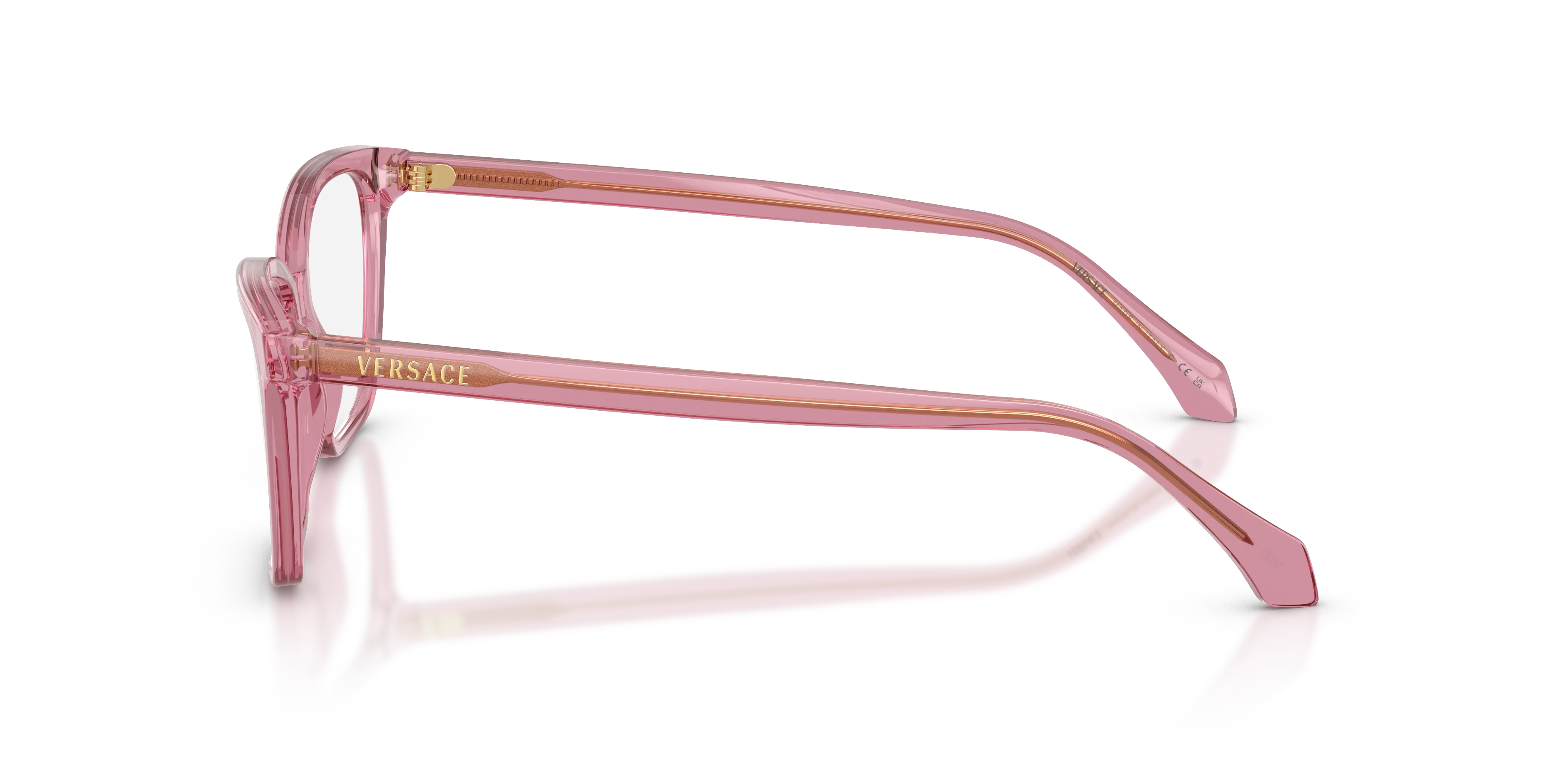 Versace VE3398 5355 Montature da vista Acetato Rosa Trasparente Cat Eye Normale - immagine 4