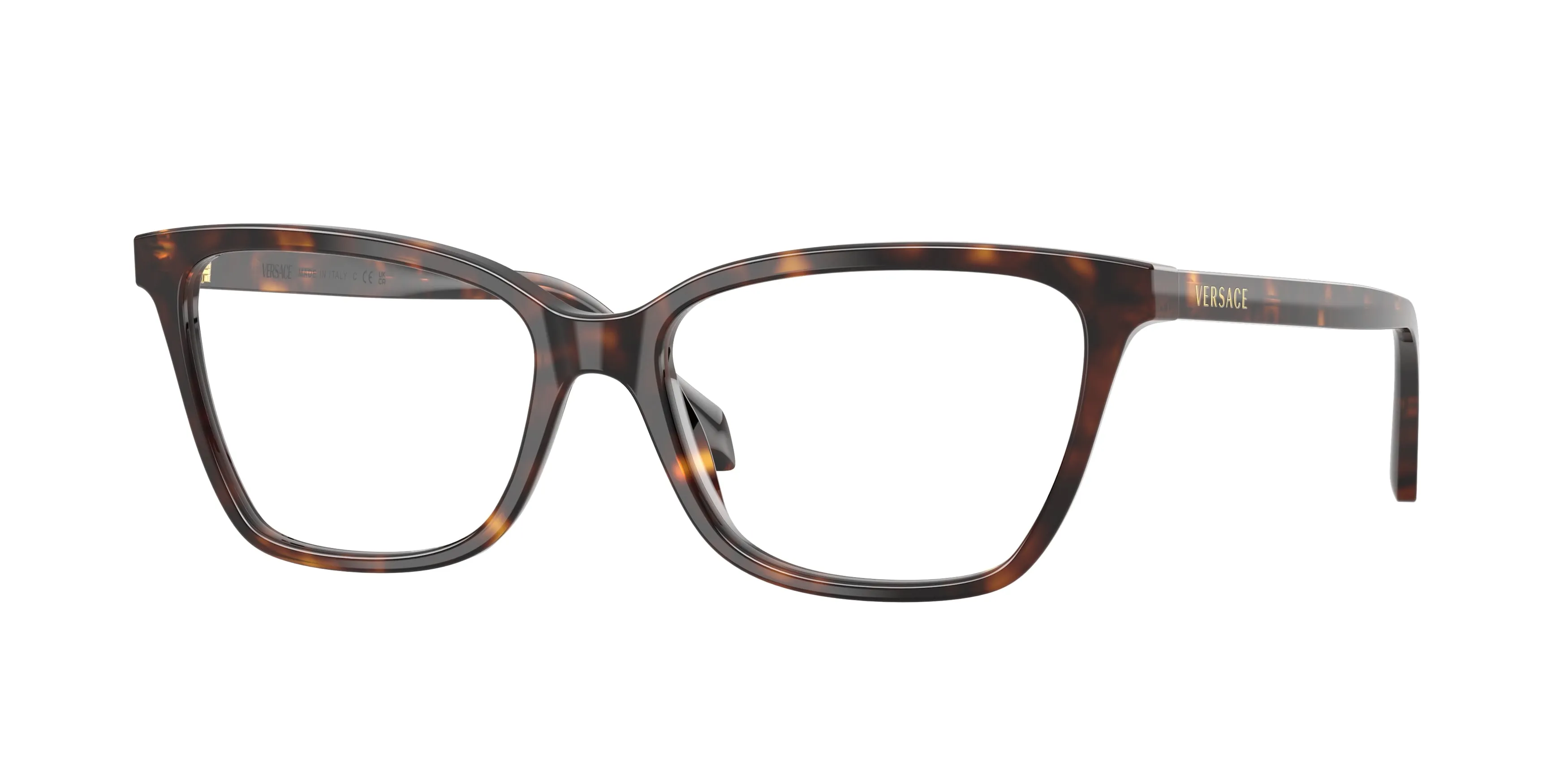 Versace VE3398 108 Montature da vista Acetato Marrone Trasparente Cat Eye Normale - immagine 1