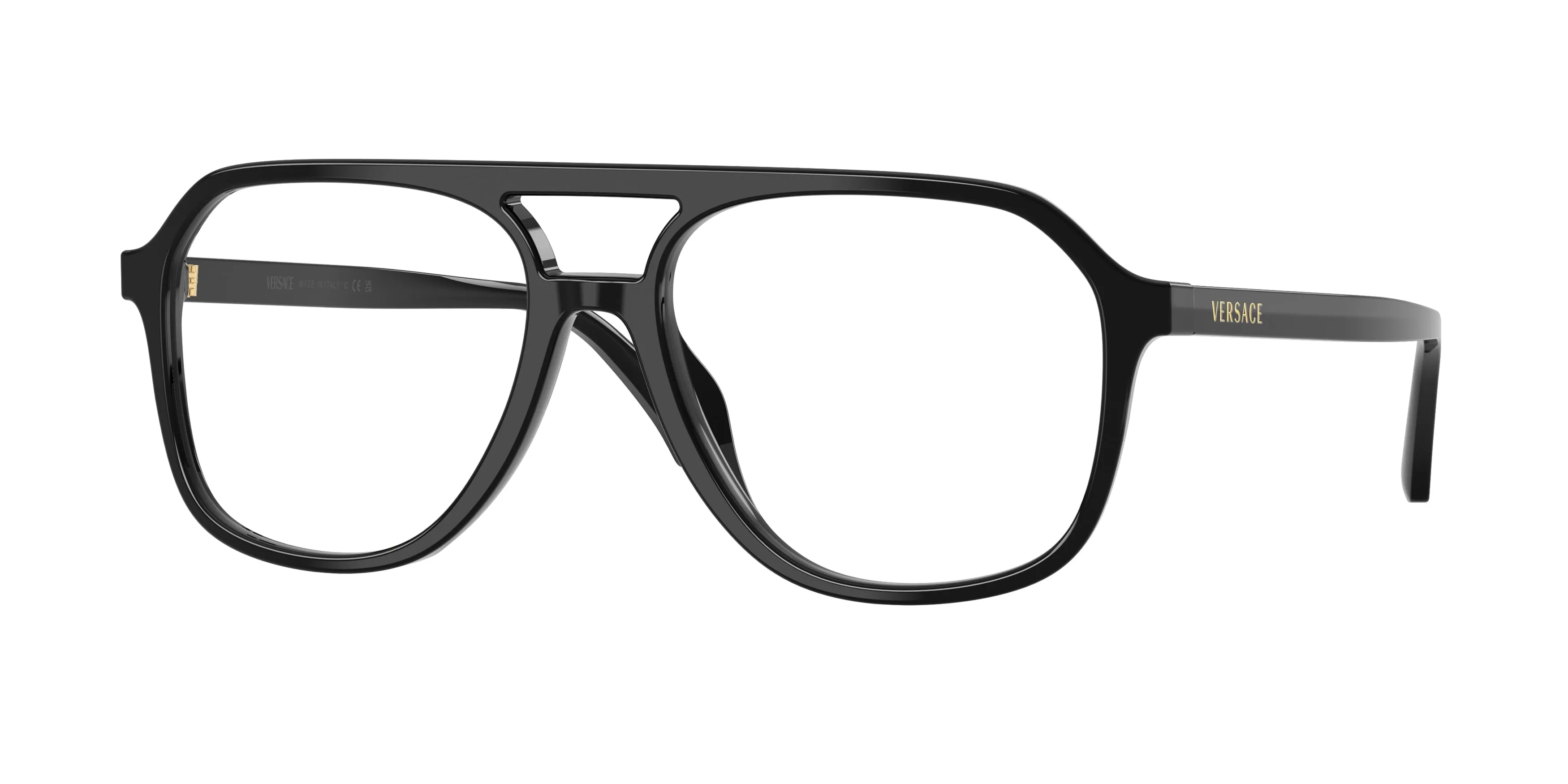 Versace VE3397U GB1 Montature da vista Acetato Nero Trasparente Squadrata Normale - immagine 1