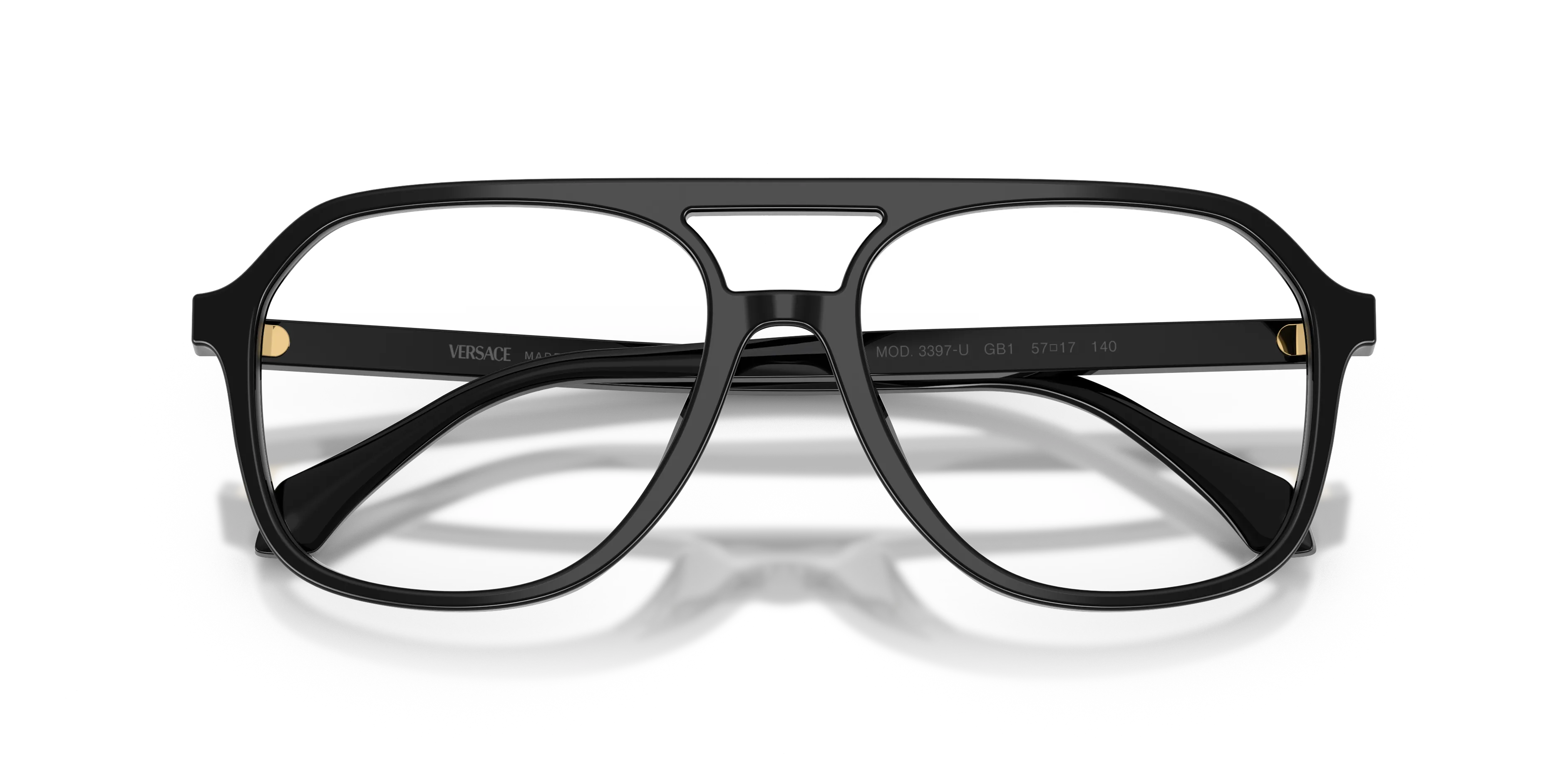 Versace VE3397U GB1 Montature da vista Acetato Nero Trasparente Squadrata Normale - immagine 2