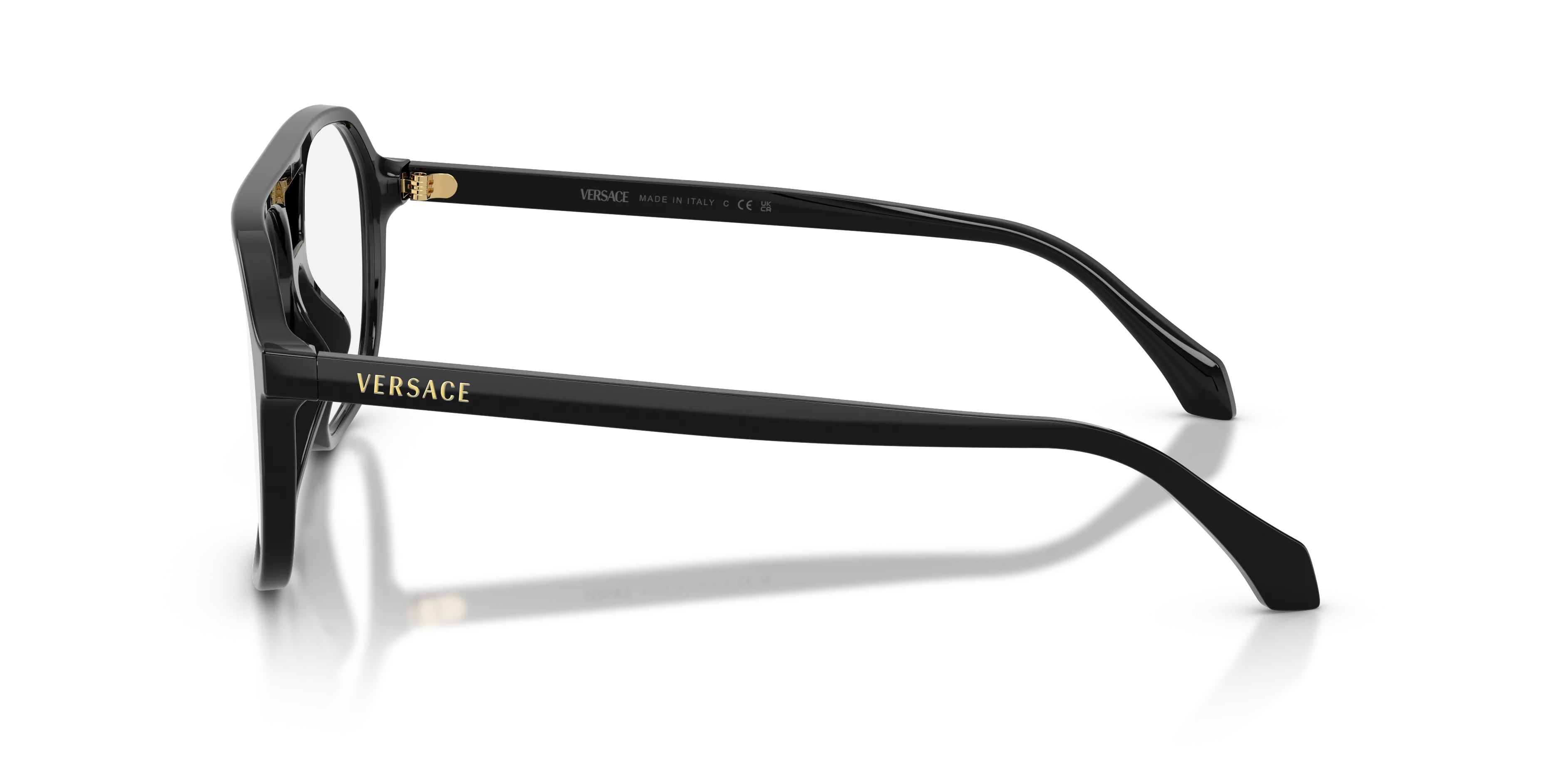 Versace VE3397U GB1 Montature da vista Acetato Nero Trasparente Squadrata Normale - immagine 4