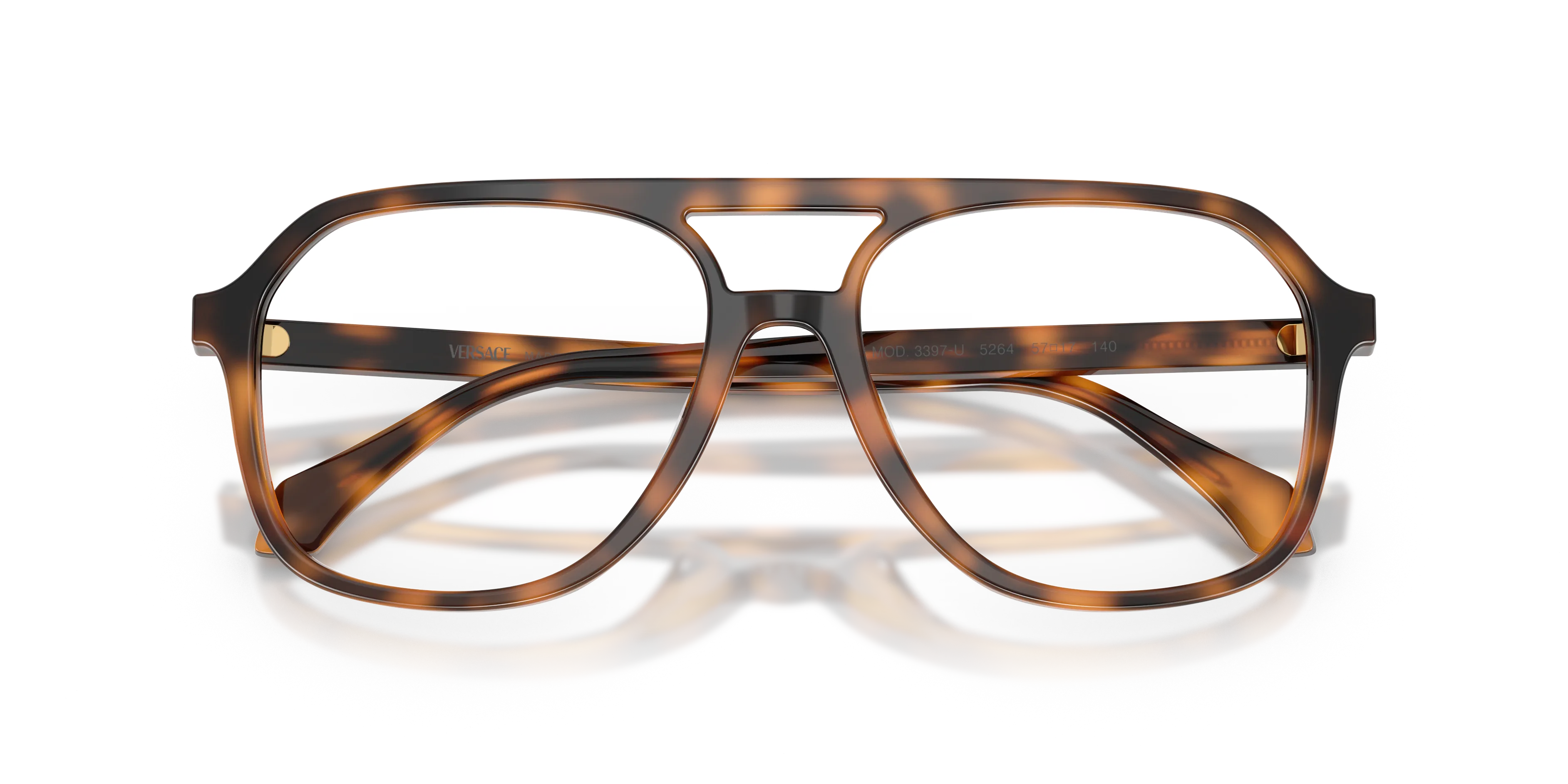 Versace VE3397U 5264 Montature da vista Acetato Marrone Trasparente Squadrata Normale - immagine 2