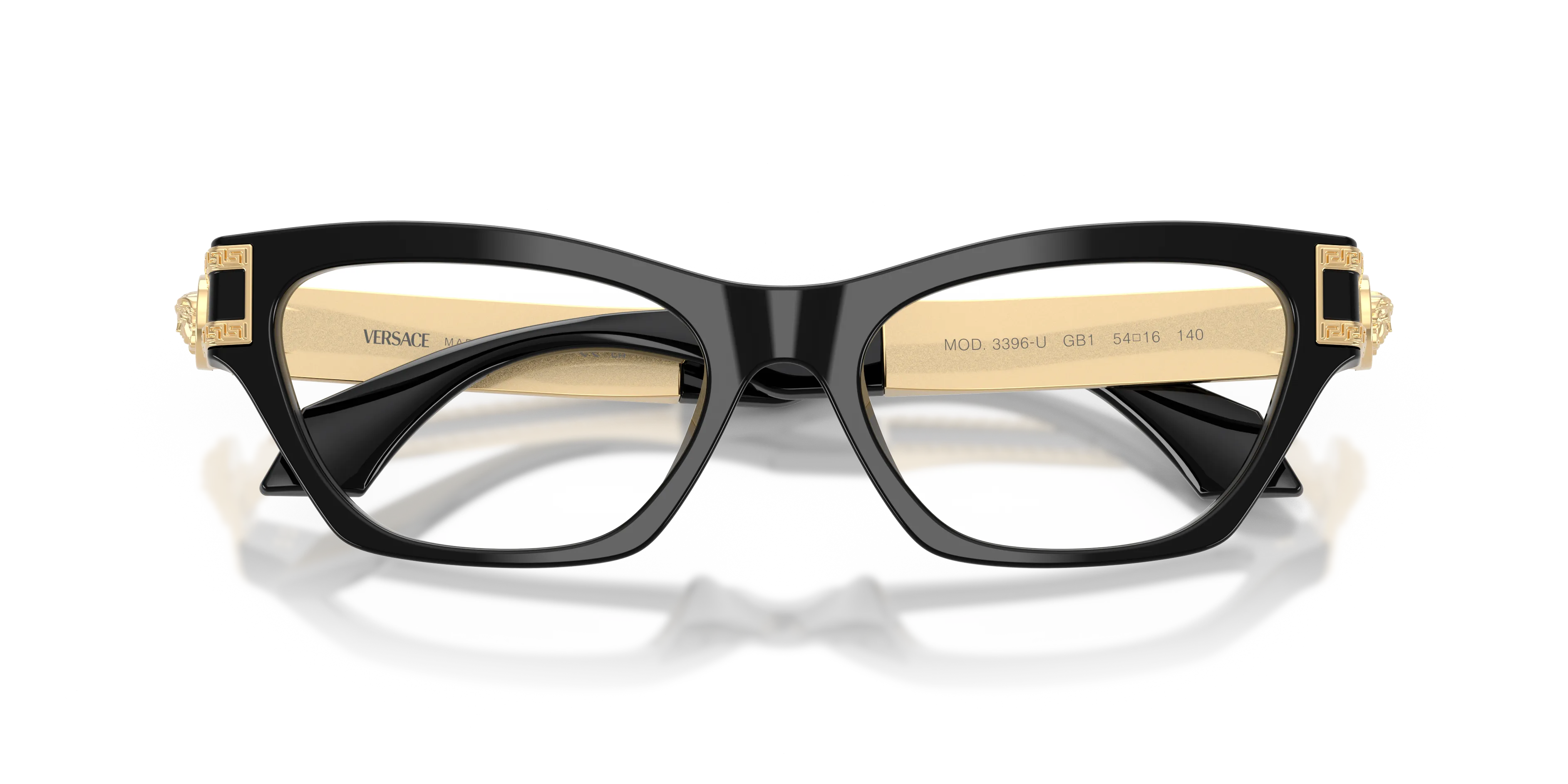 Versace VE3396U GB1 Montature da vista Acetato Nero Trasparente Cat Eye Normale - immagine 2