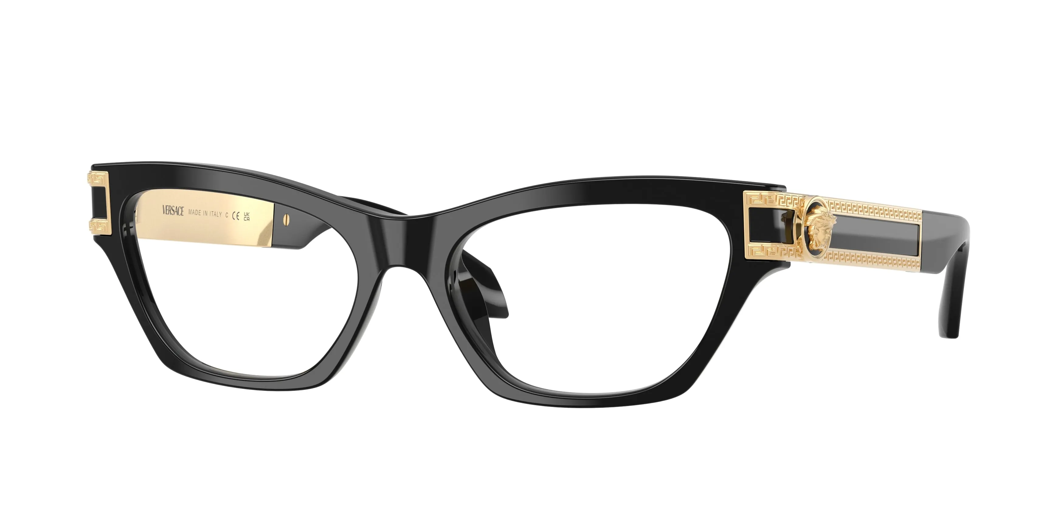 Versace VE3396U GB1 Montature da vista Acetato Nero Trasparente Cat Eye Normale - immagine 1