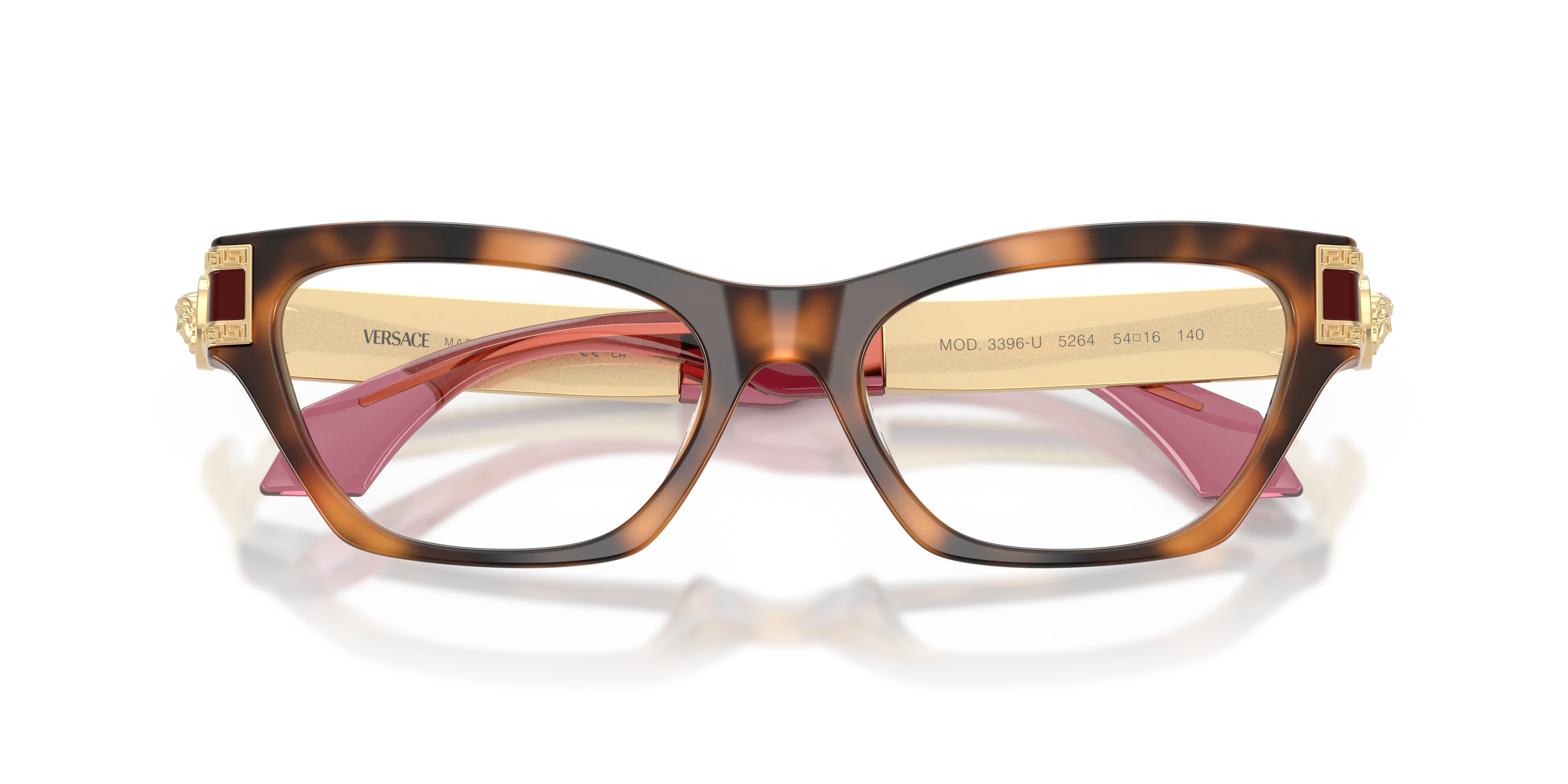 Versace VE3396U 5264 Montature da vista Acetato Marrone Trasparente Cat Eye Normale - immagine 2