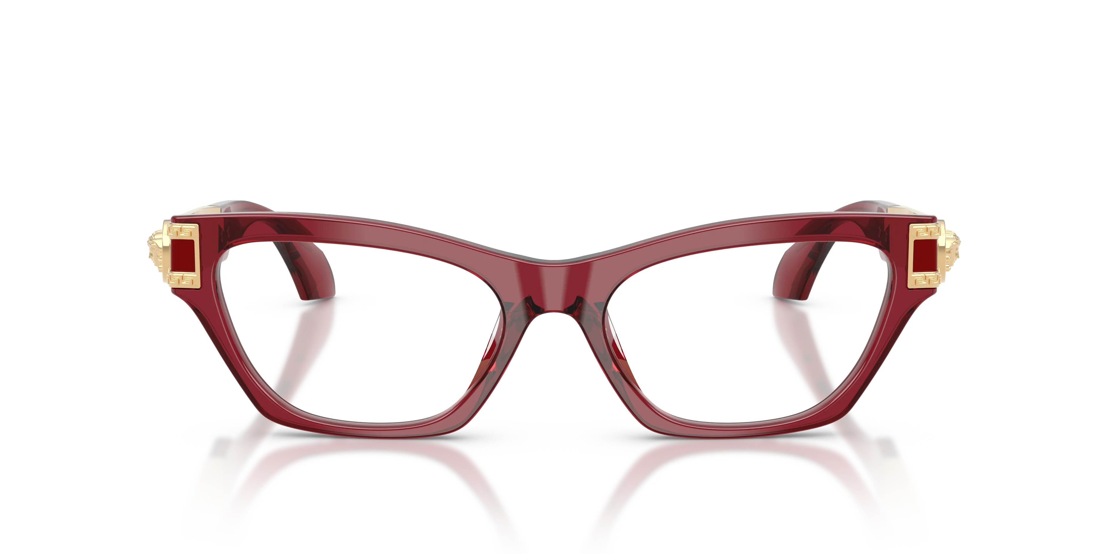 Versace VE3396U 388 Montature da vista Acetato Rosso Trasparente Cat Eye Normale - immagine 3