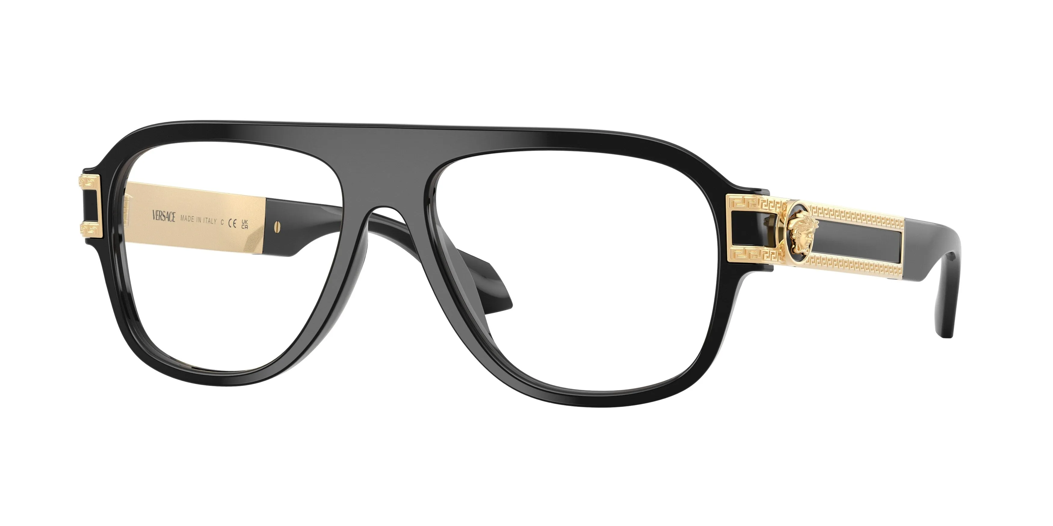 Versace VE3395U GB1 Montature da vista Acetato Nero Trasparente Pilot Normale - immagine 1