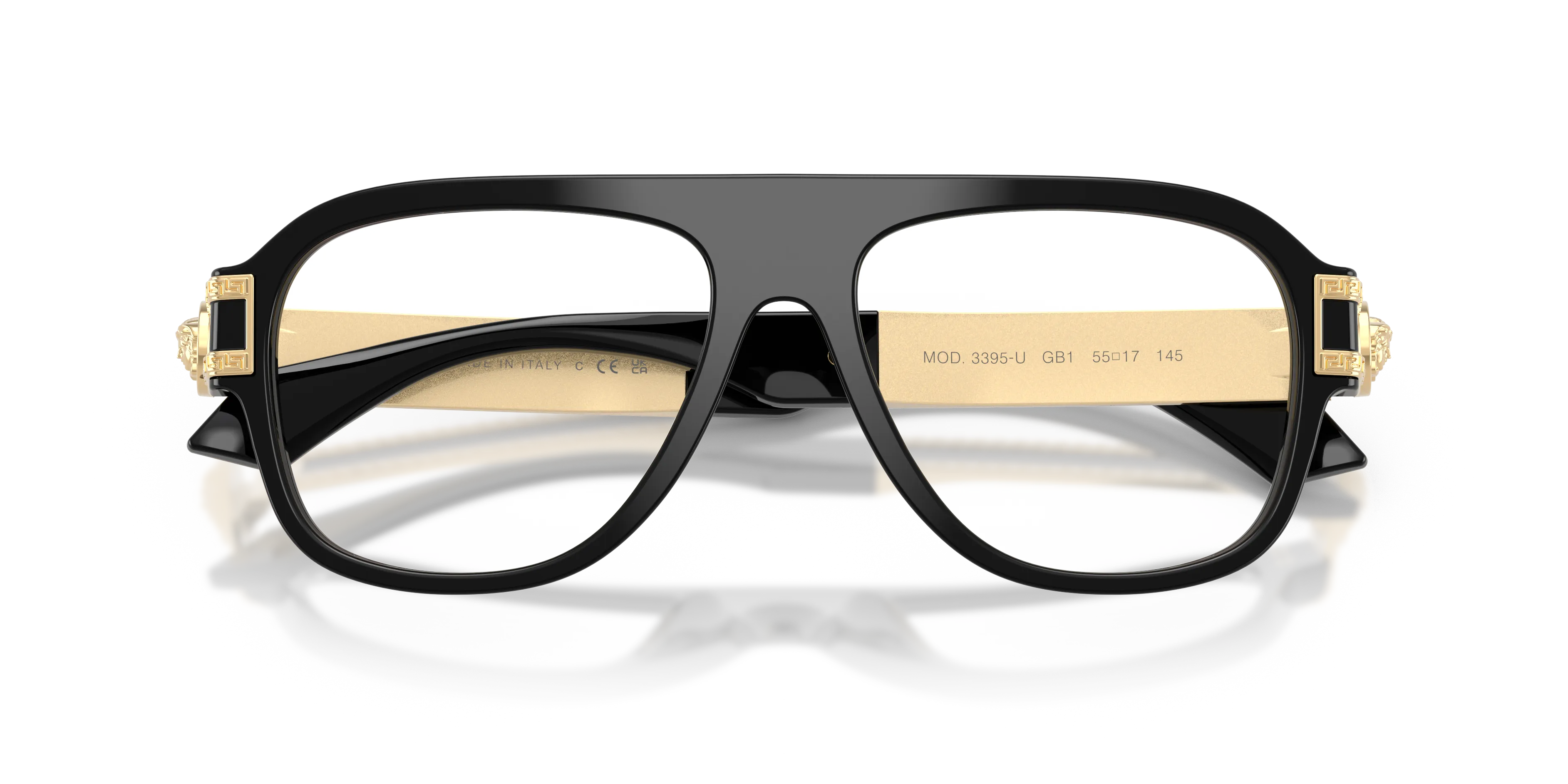 Versace VE3395U GB1 Montature da vista Acetato Nero Trasparente Pilot Normale - immagine 2