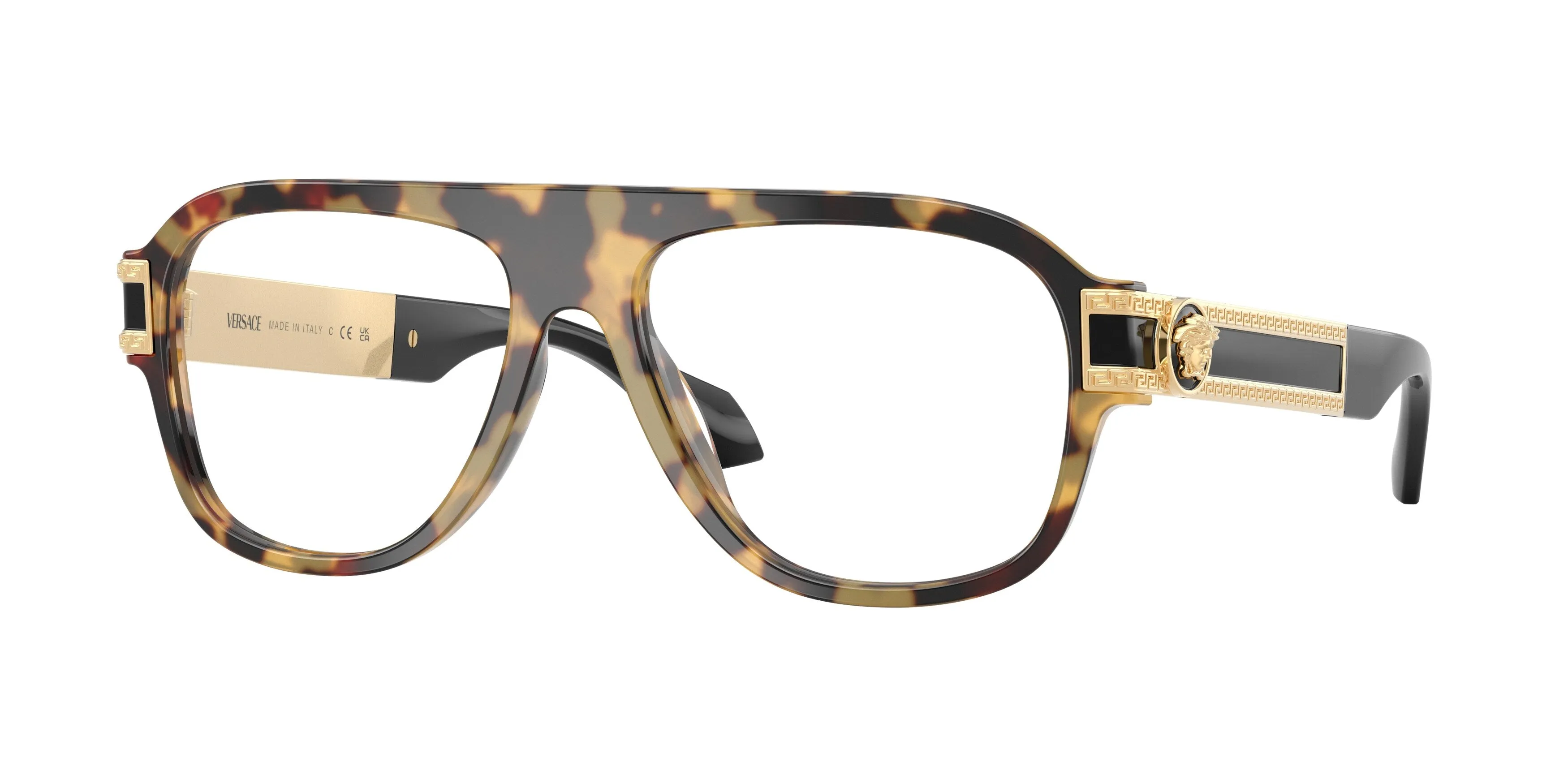 Versace VE3395U 777 Montature da vista Acetato Marrone Trasparente Pilot Normale - immagine 1
