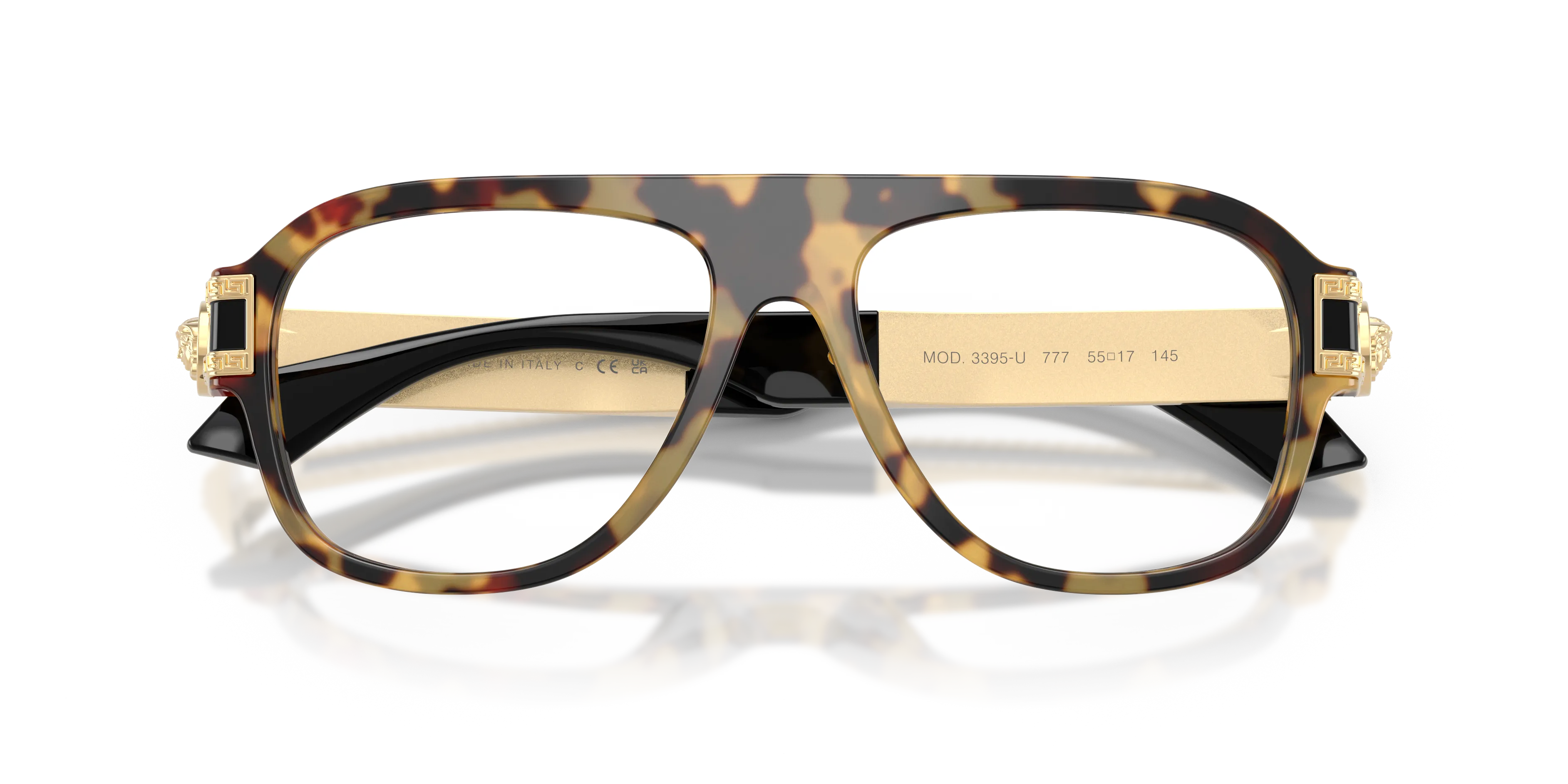 Versace VE3395U 777 Montature da vista Acetato Marrone Trasparente Pilot Normale - immagine 2