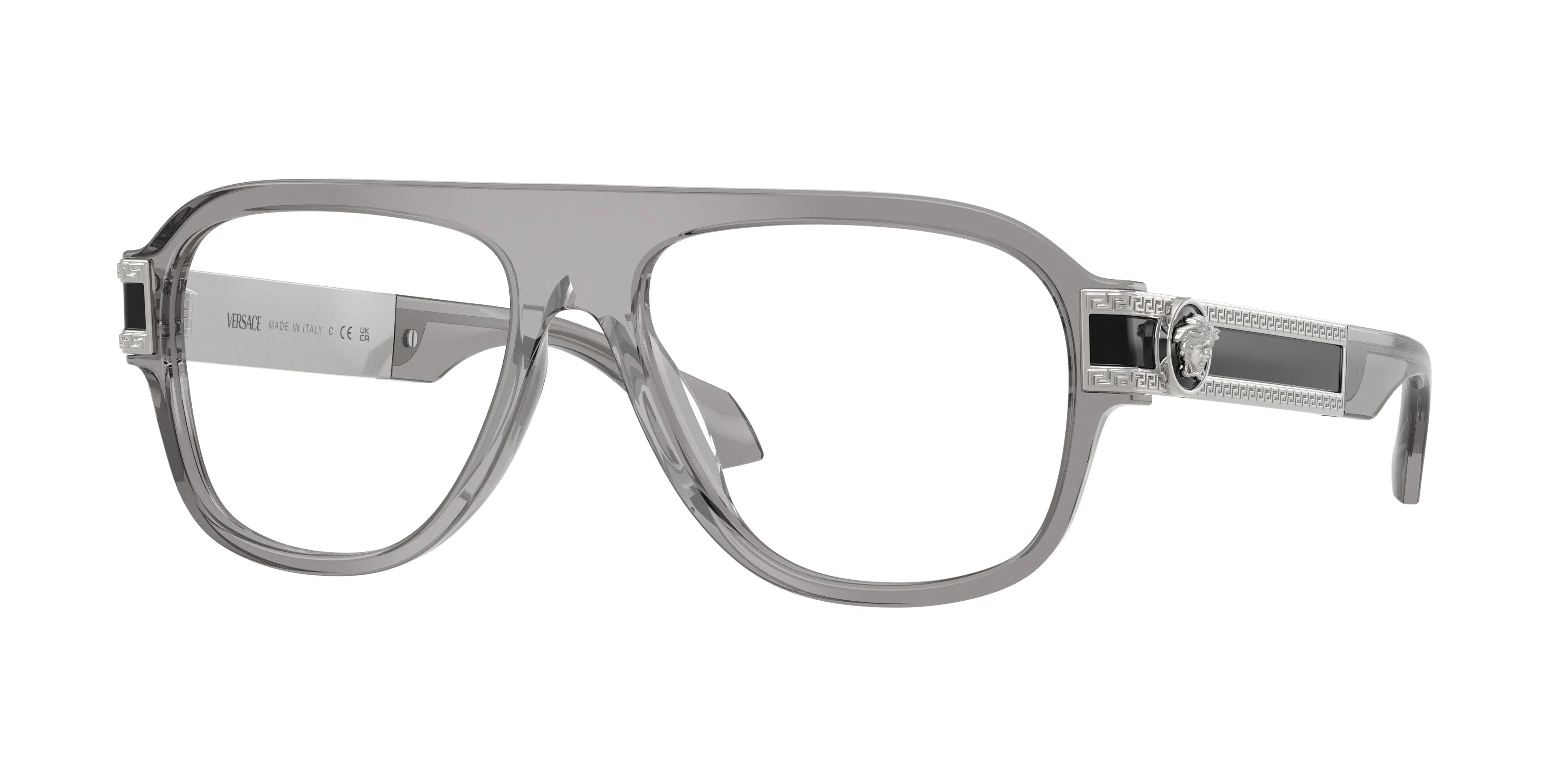 Versace VE3395U 5510 Montature da vista Acetato Grigio Trasparente Pilot Normale - immagine 1