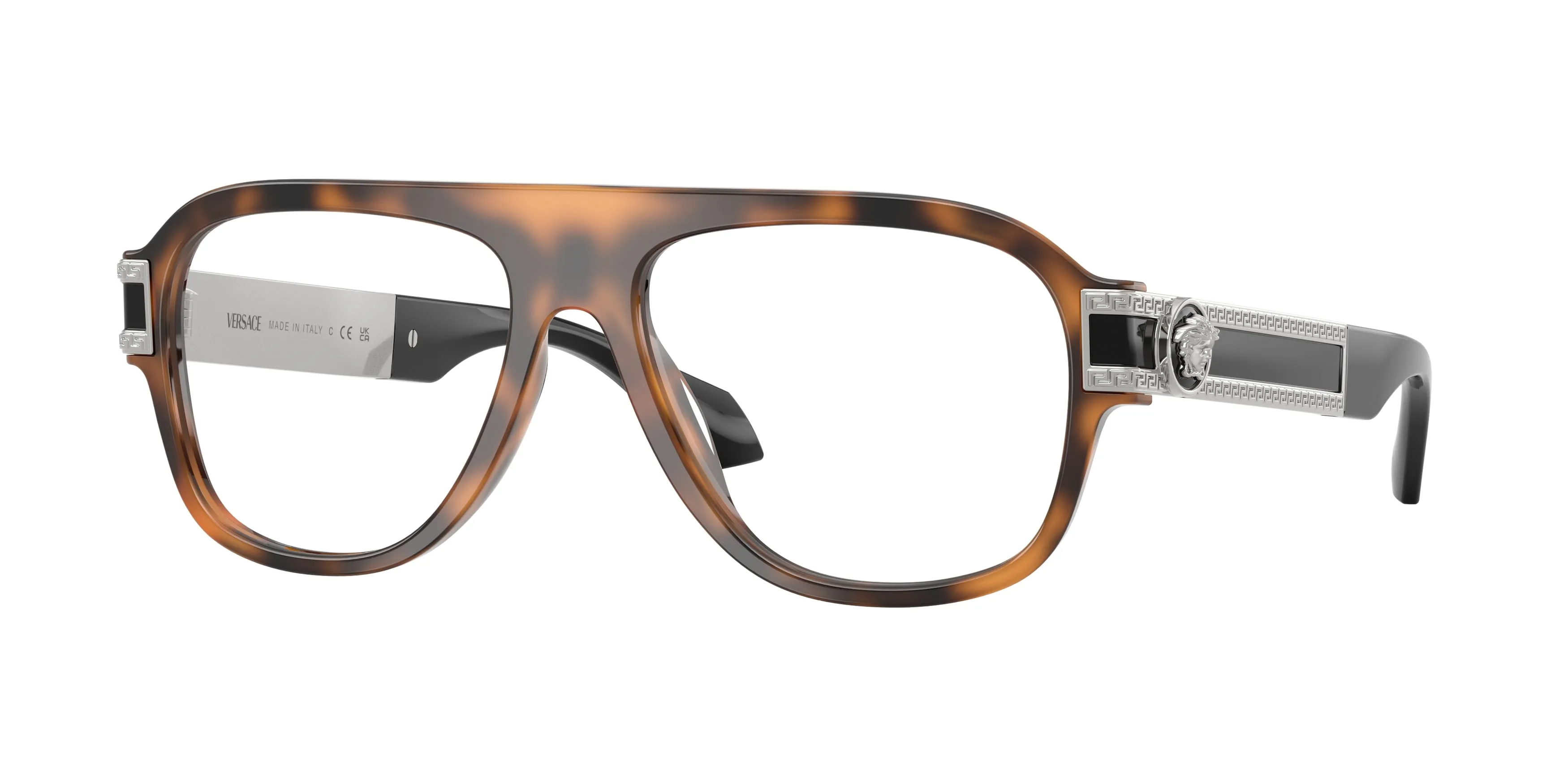 Versace VE3395U 5264 Montature da vista Acetato Marrone Trasparente Pilot Normale - immagine 1